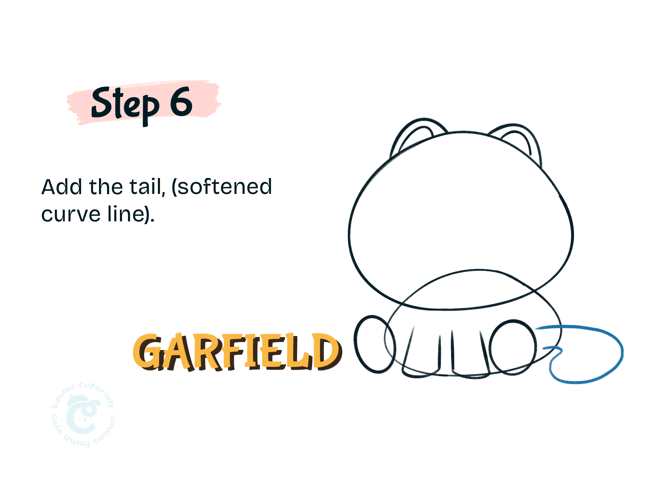 Drawing the Garfield tail