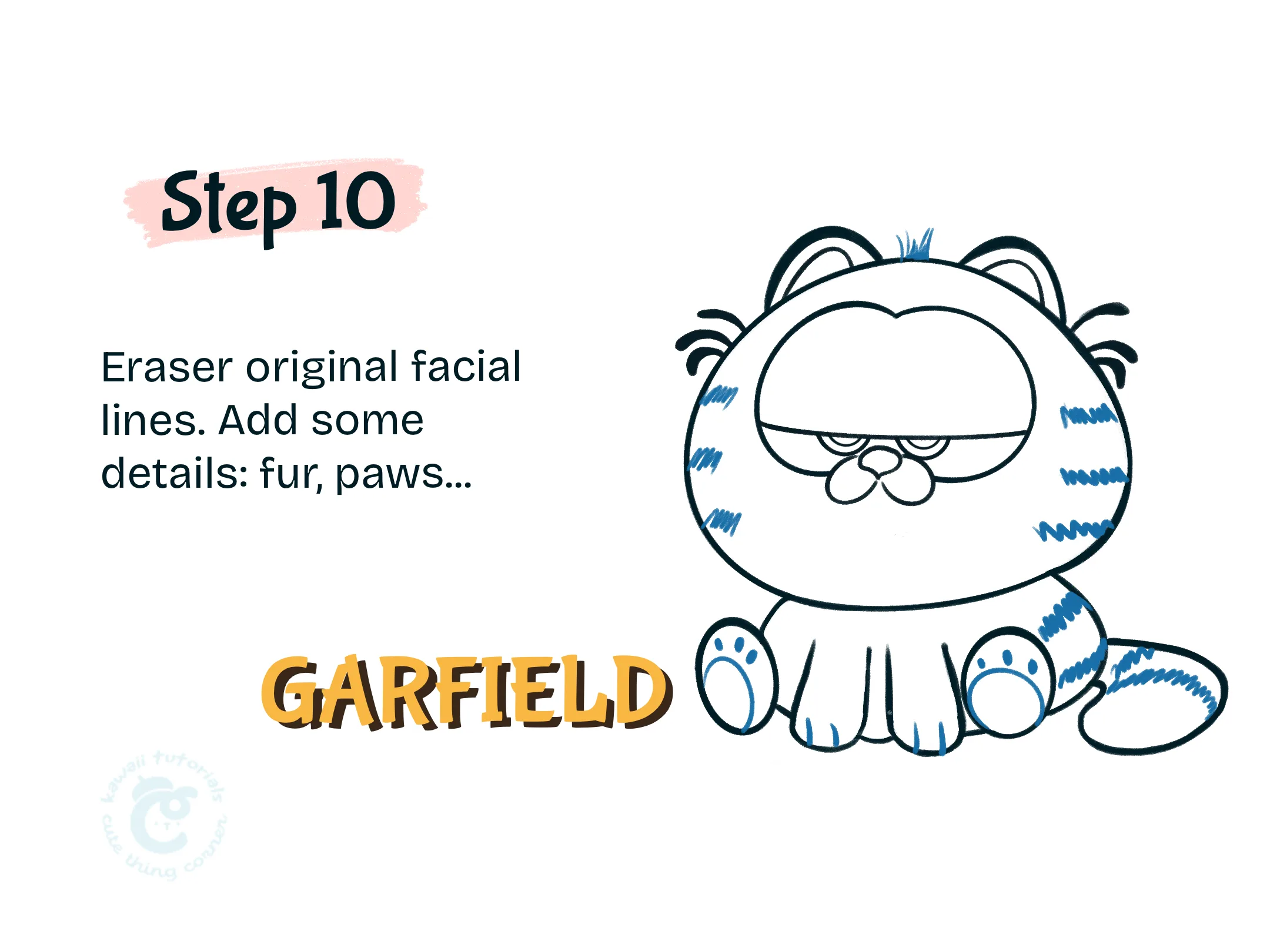 Erase original facial and draw other details