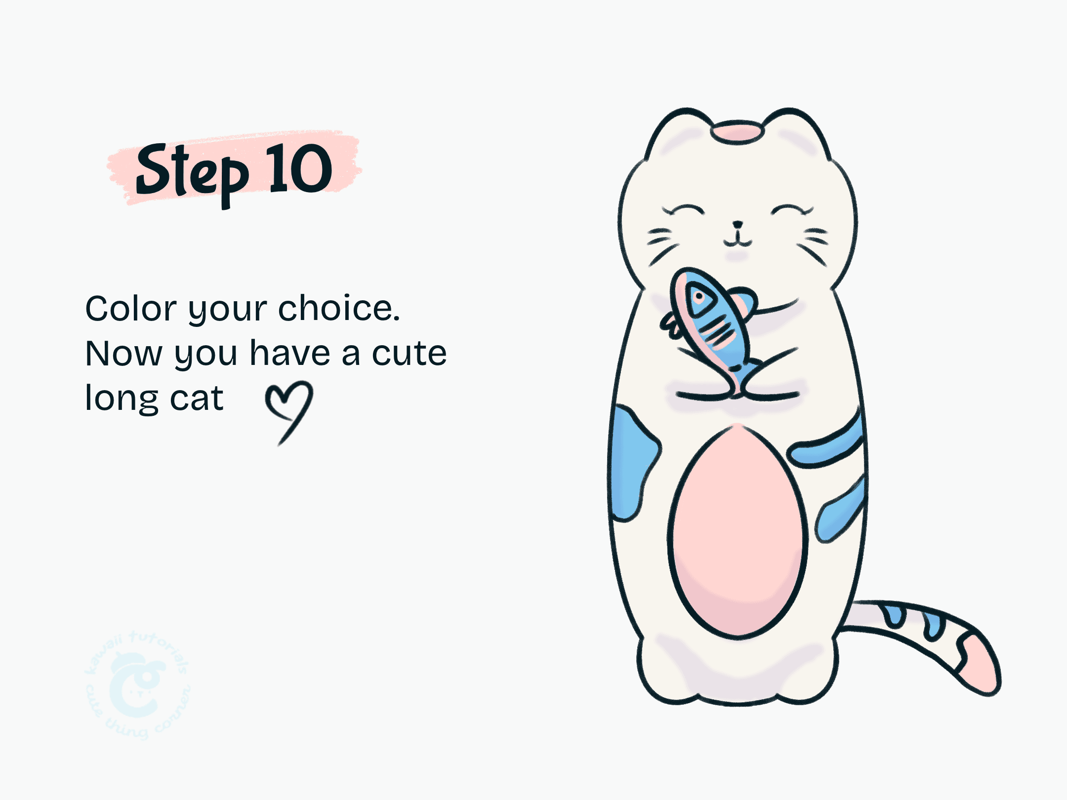 Step 10 Color your long cat