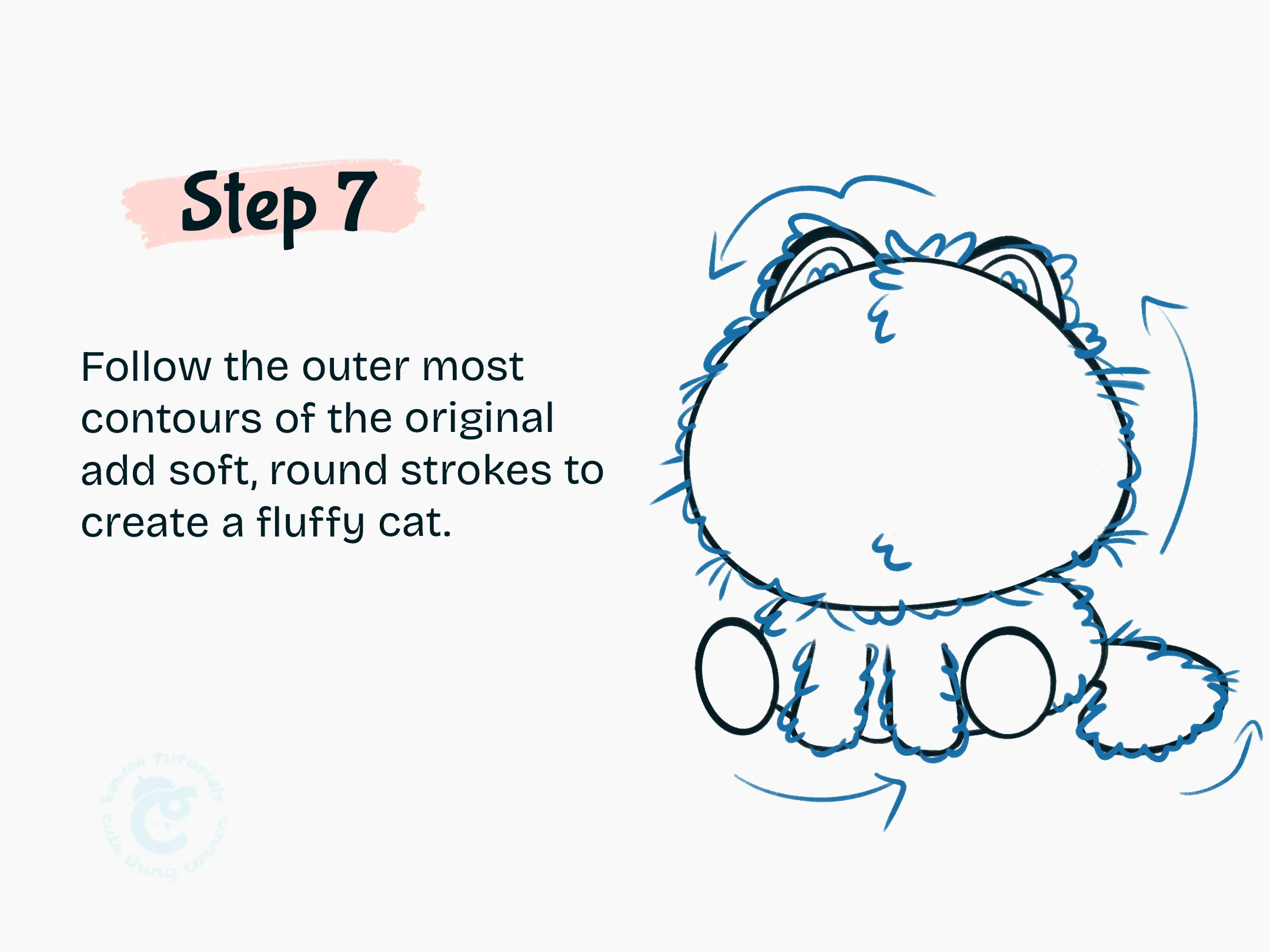 Step 7 Follow the outermost contours of the original shapes