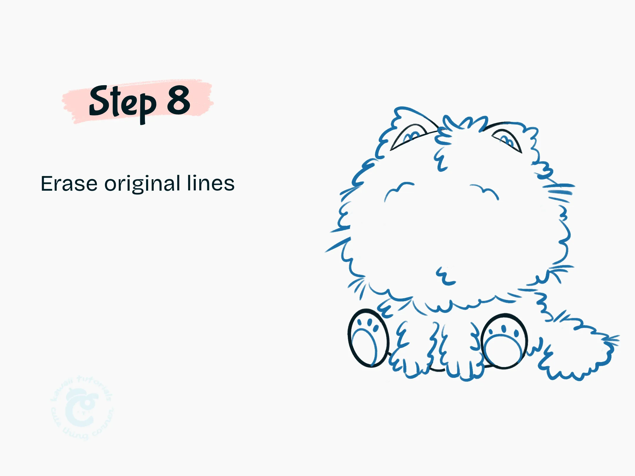 Step 8 Erase original lines