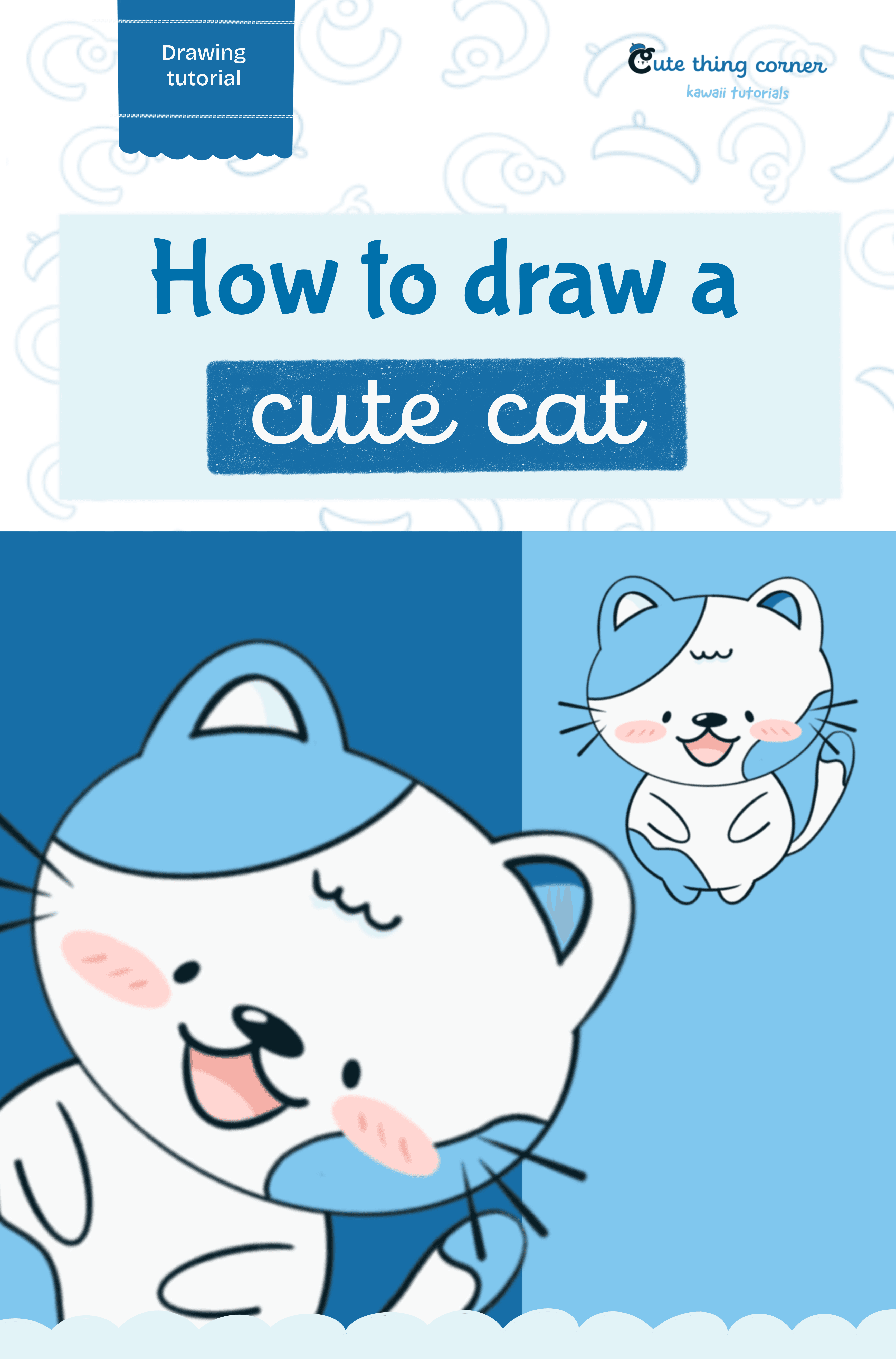 How to Draw a Kawaii Cat (Step-by-step)