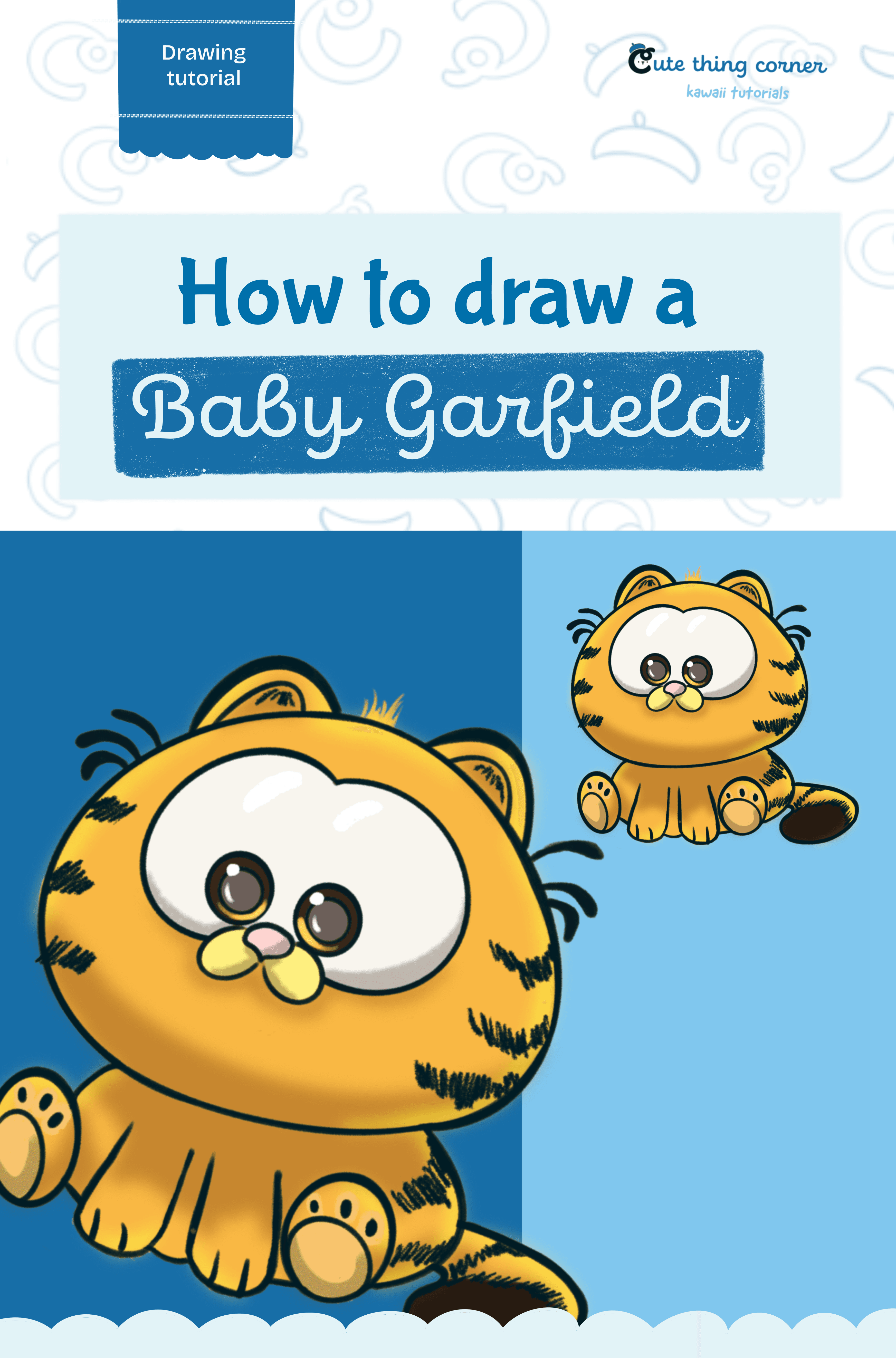 How to Draw a Baby Garfield (Step-by-step)