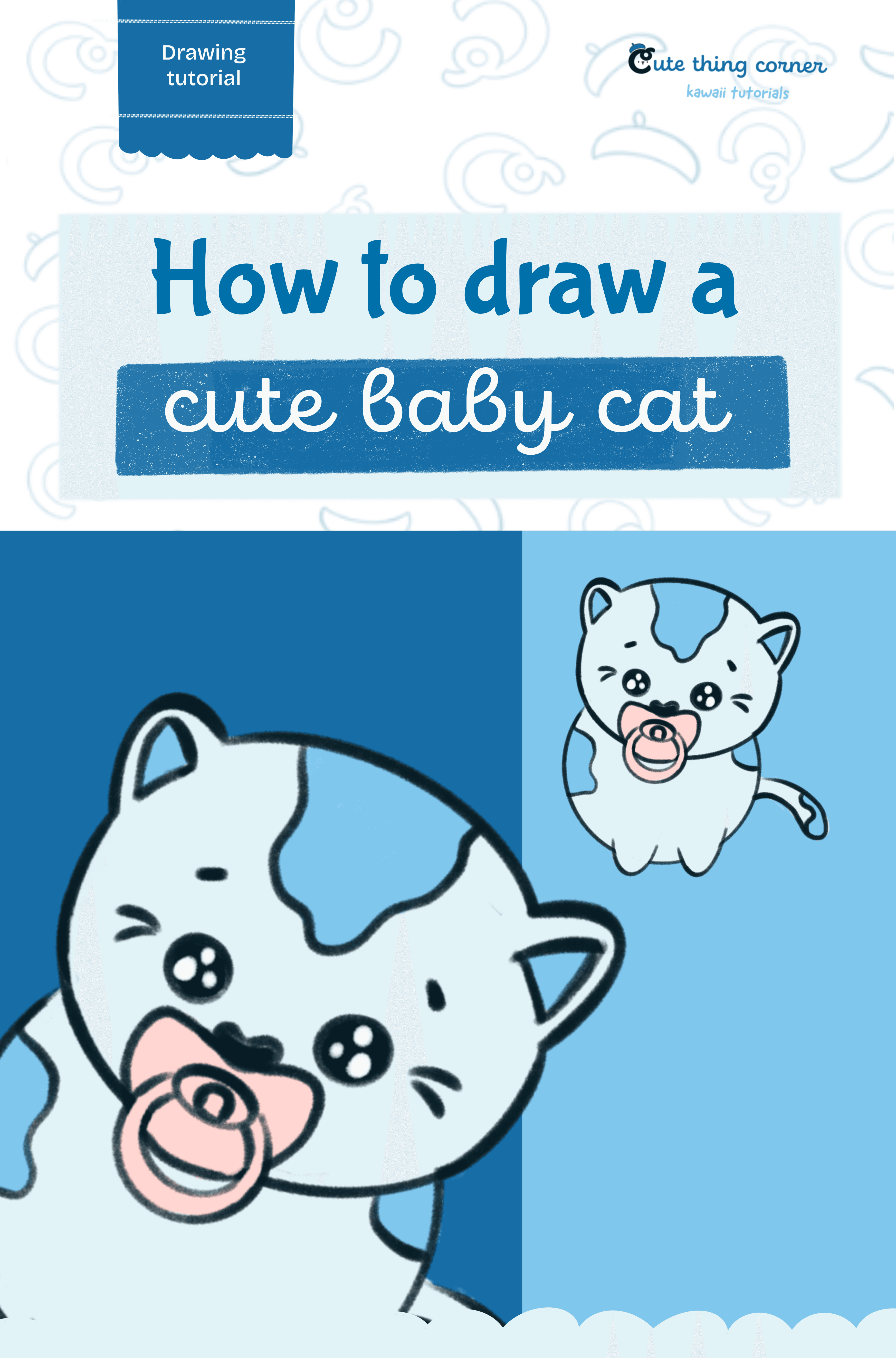 How to Draw a Cute Baby Cat (Step-by-step)