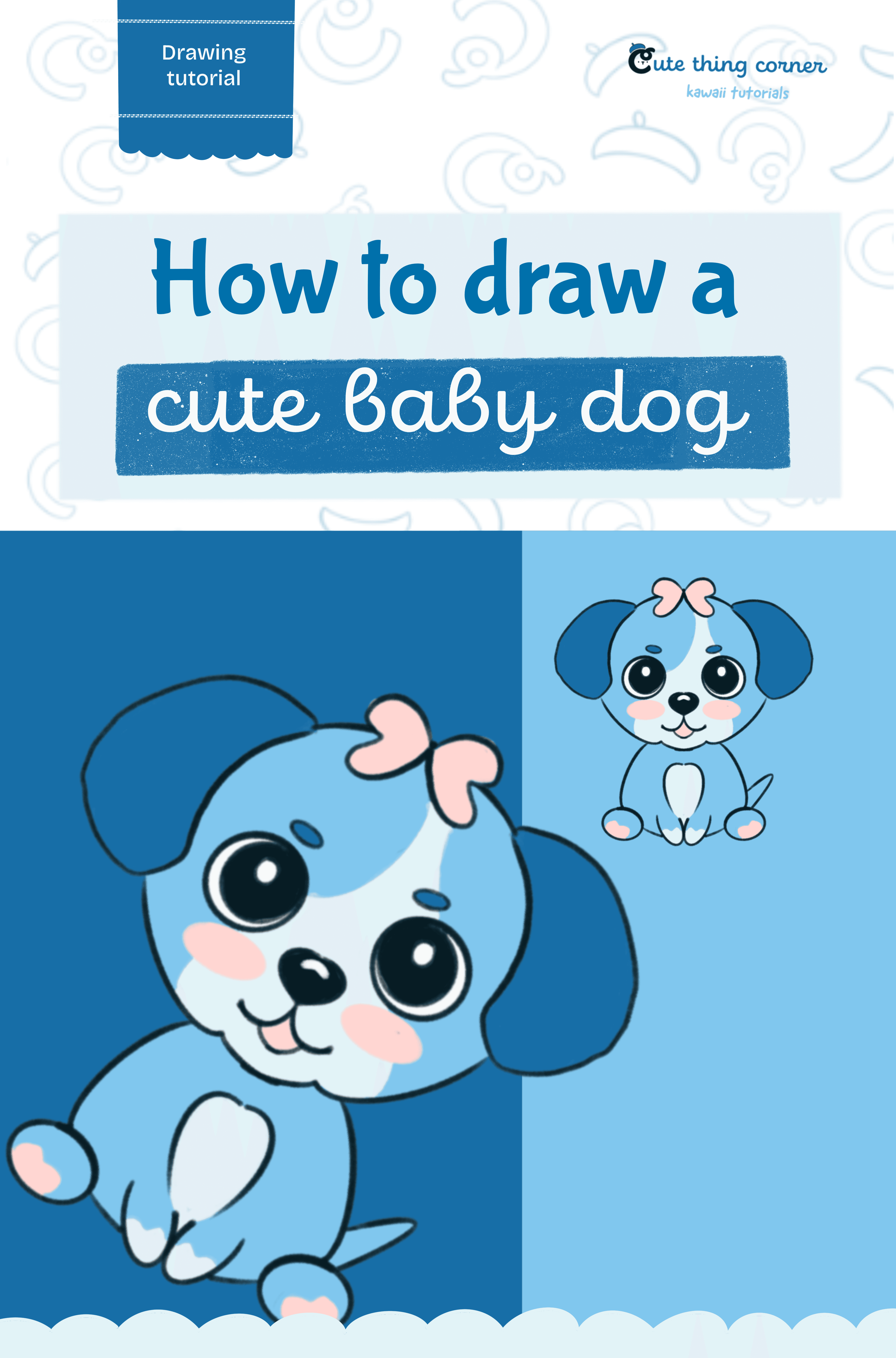 How to draw a Cute Baby Dog (Step-by-step)