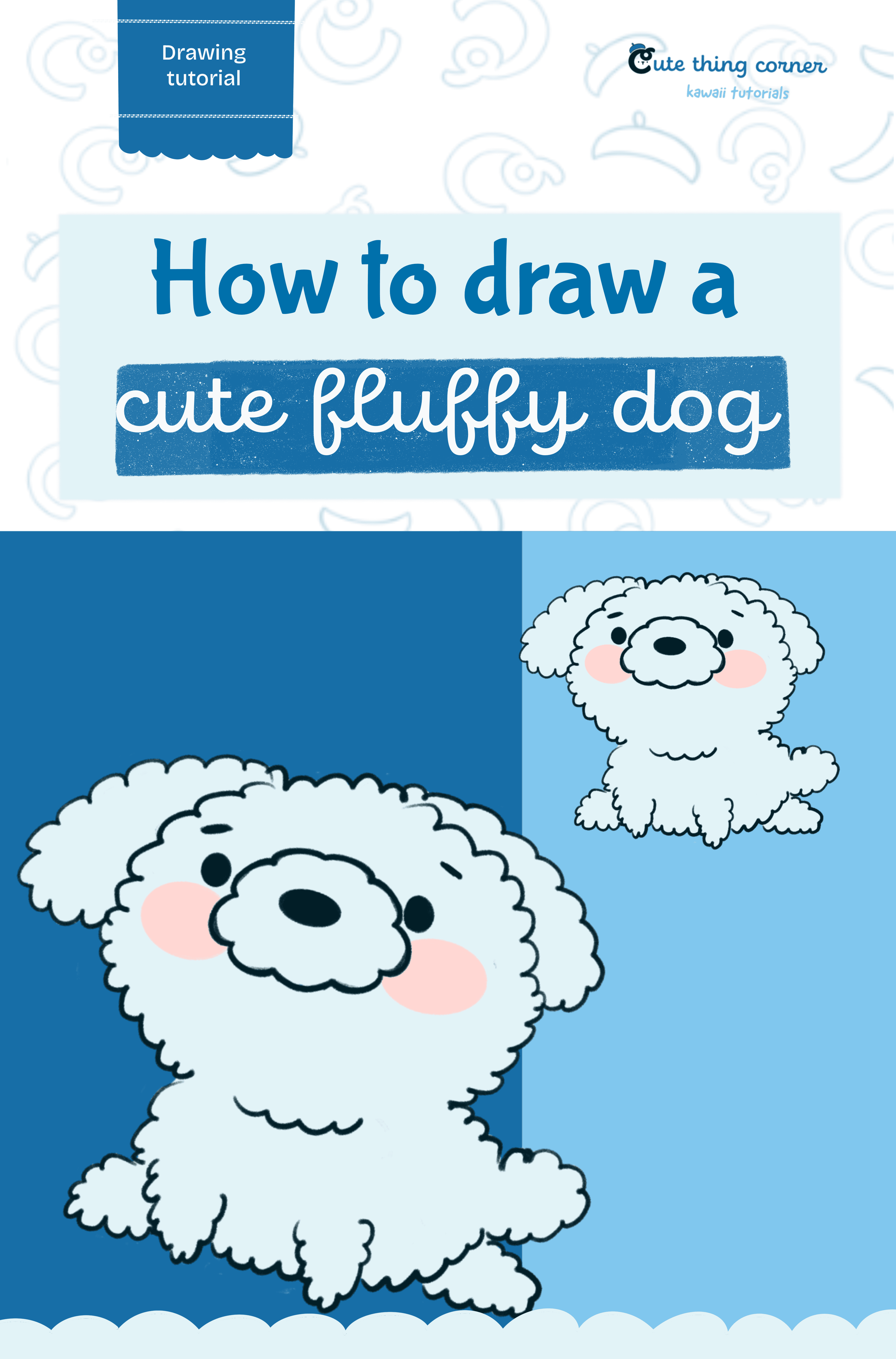 How to Draw a Cute Fluffy Dog (Step-by-step)