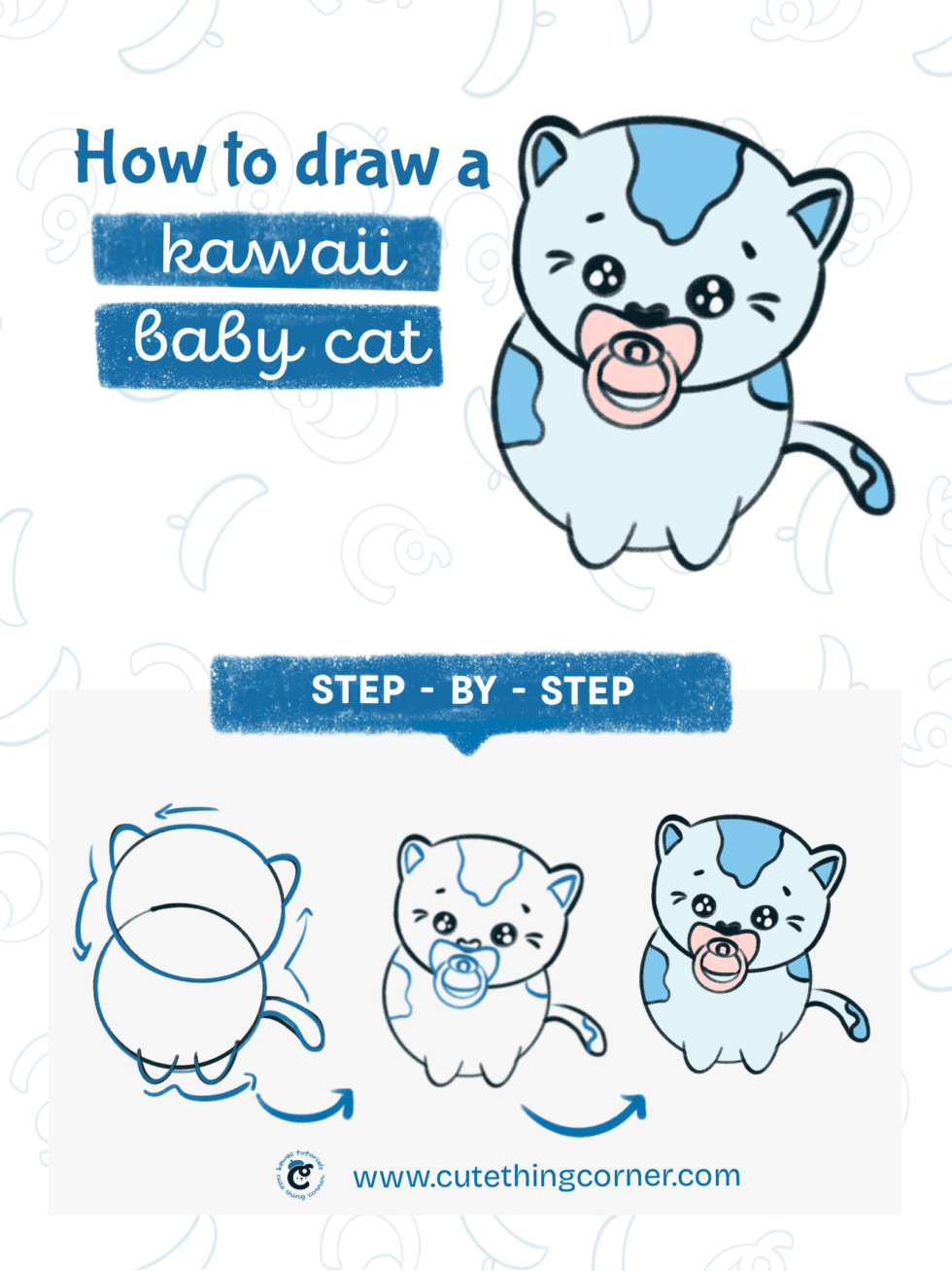 How to Draw a Cute Baby Cat (Step-by-step)