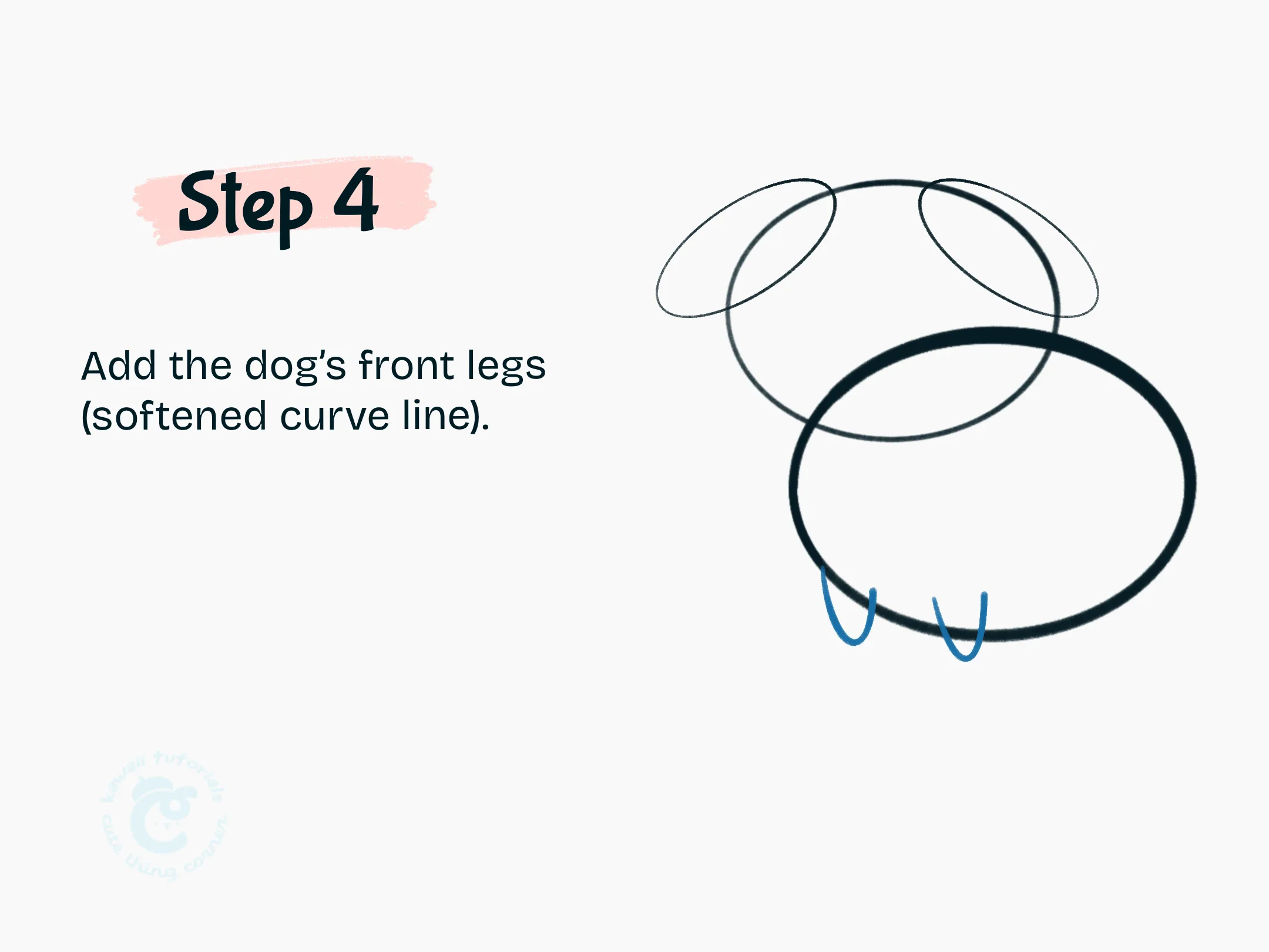 Step 4 Add the dog's front legs