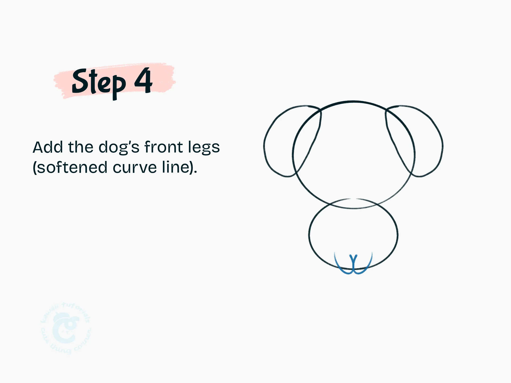 Step 4 Add the dog's front legs