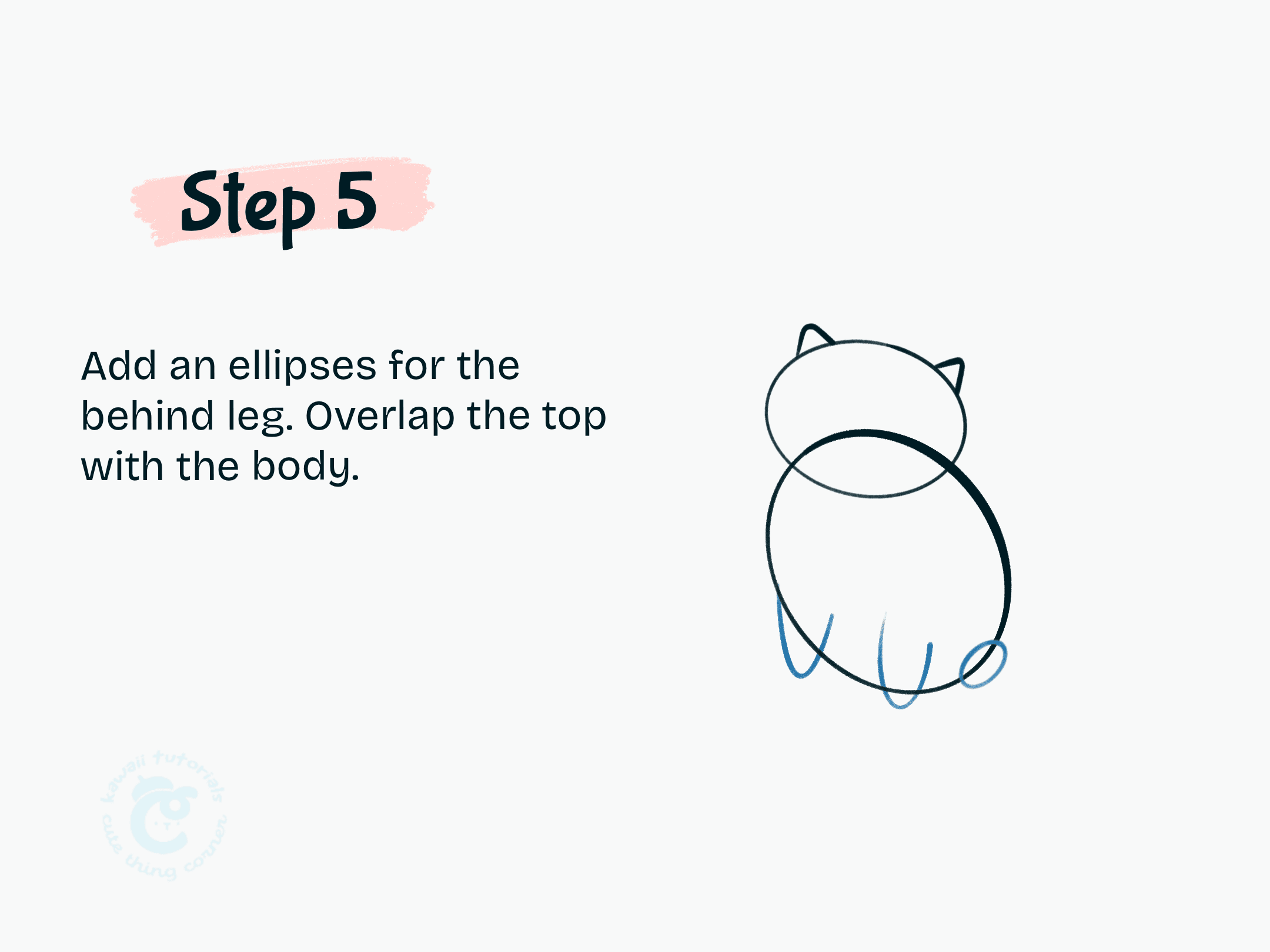 Step 5 Add an ellipses for the behind leg