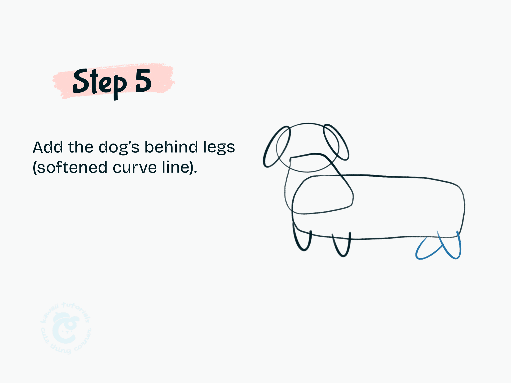 Step 5 Add the dog's behind legs