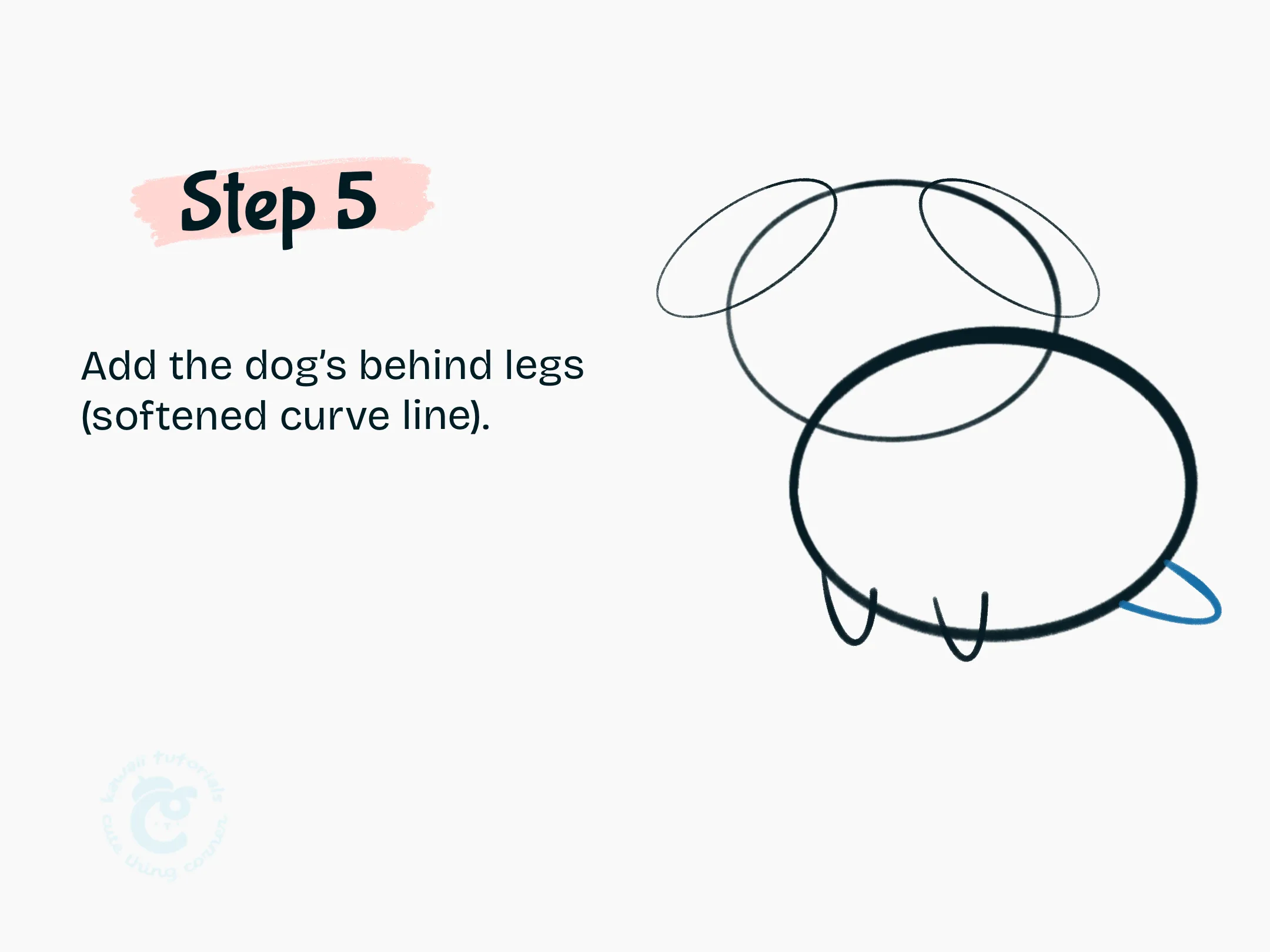 Step 5 Add the dog's behind legs