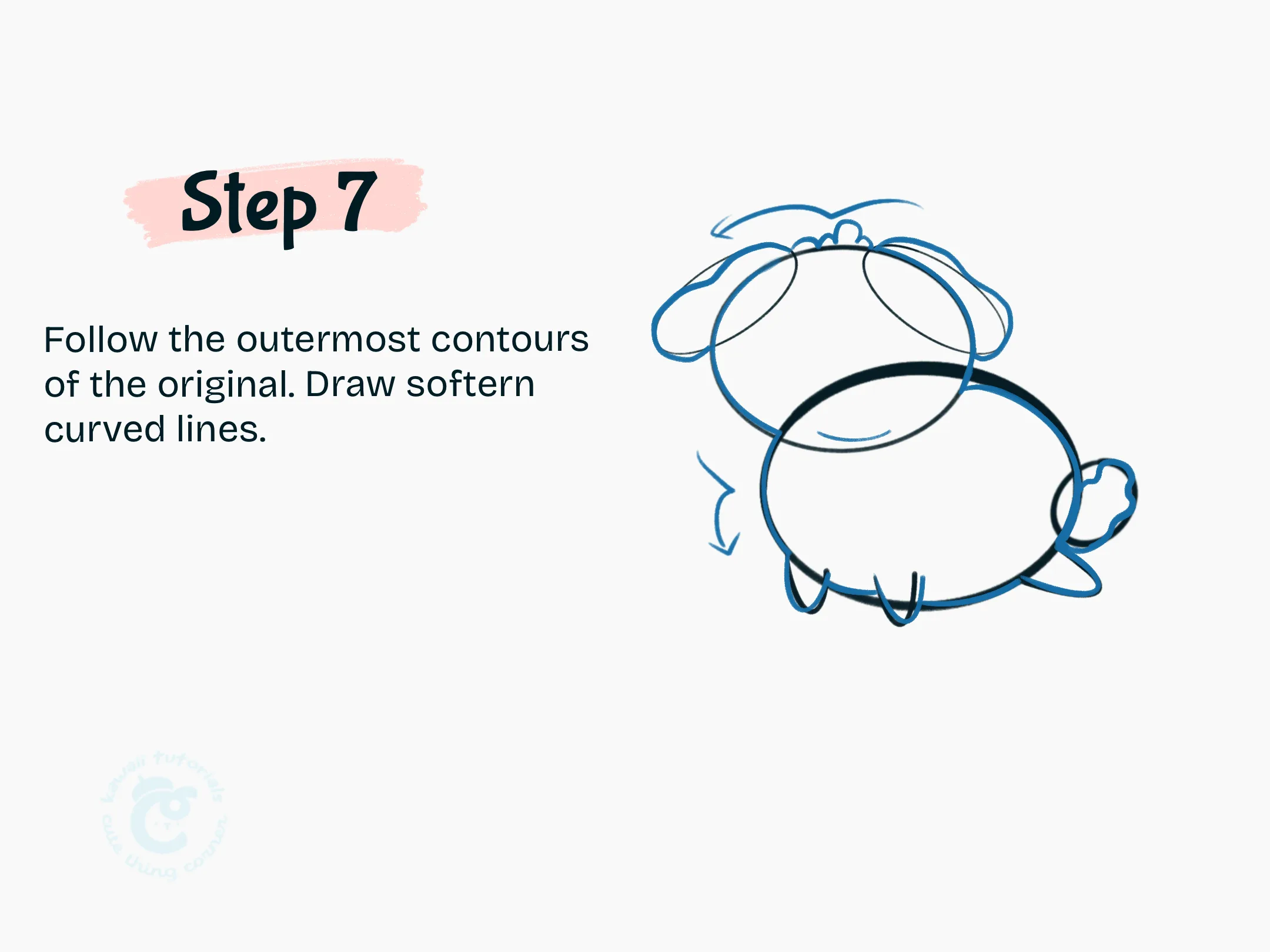 Step 7 Follow the outermost contours of the original.