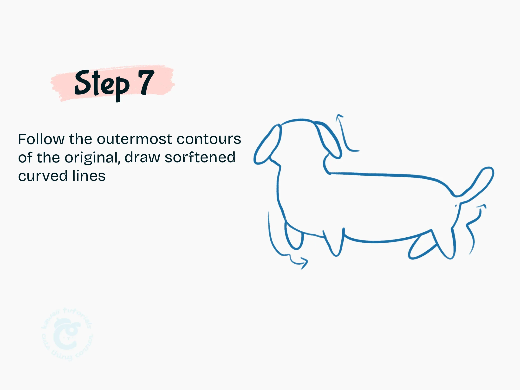Step 7 Follow the outermost contours of the original