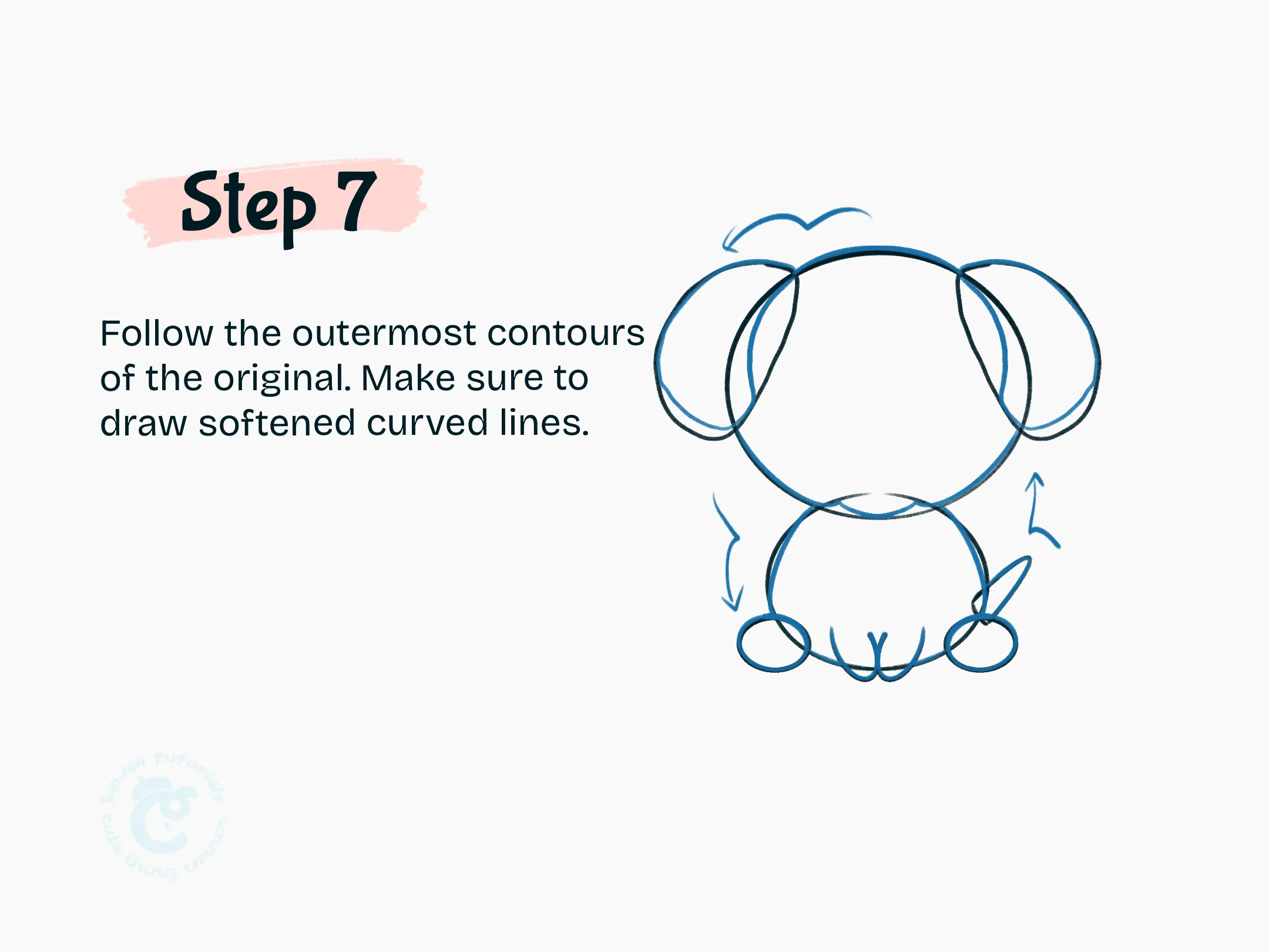 Step 7 Follow the outermost contours of the original.