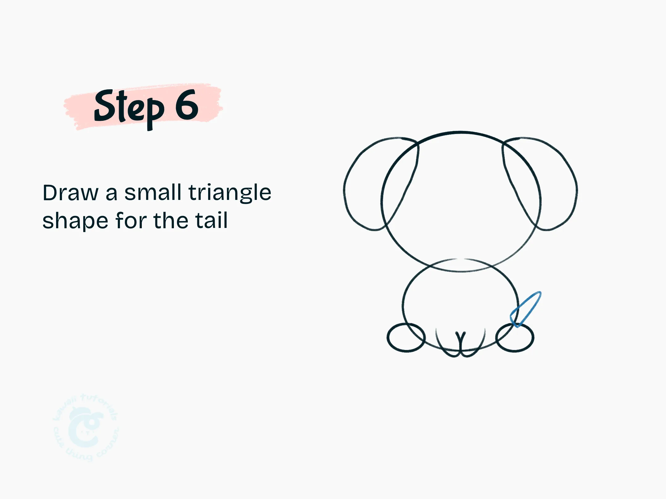 Step 6 Draw a small triangle shape for the tail