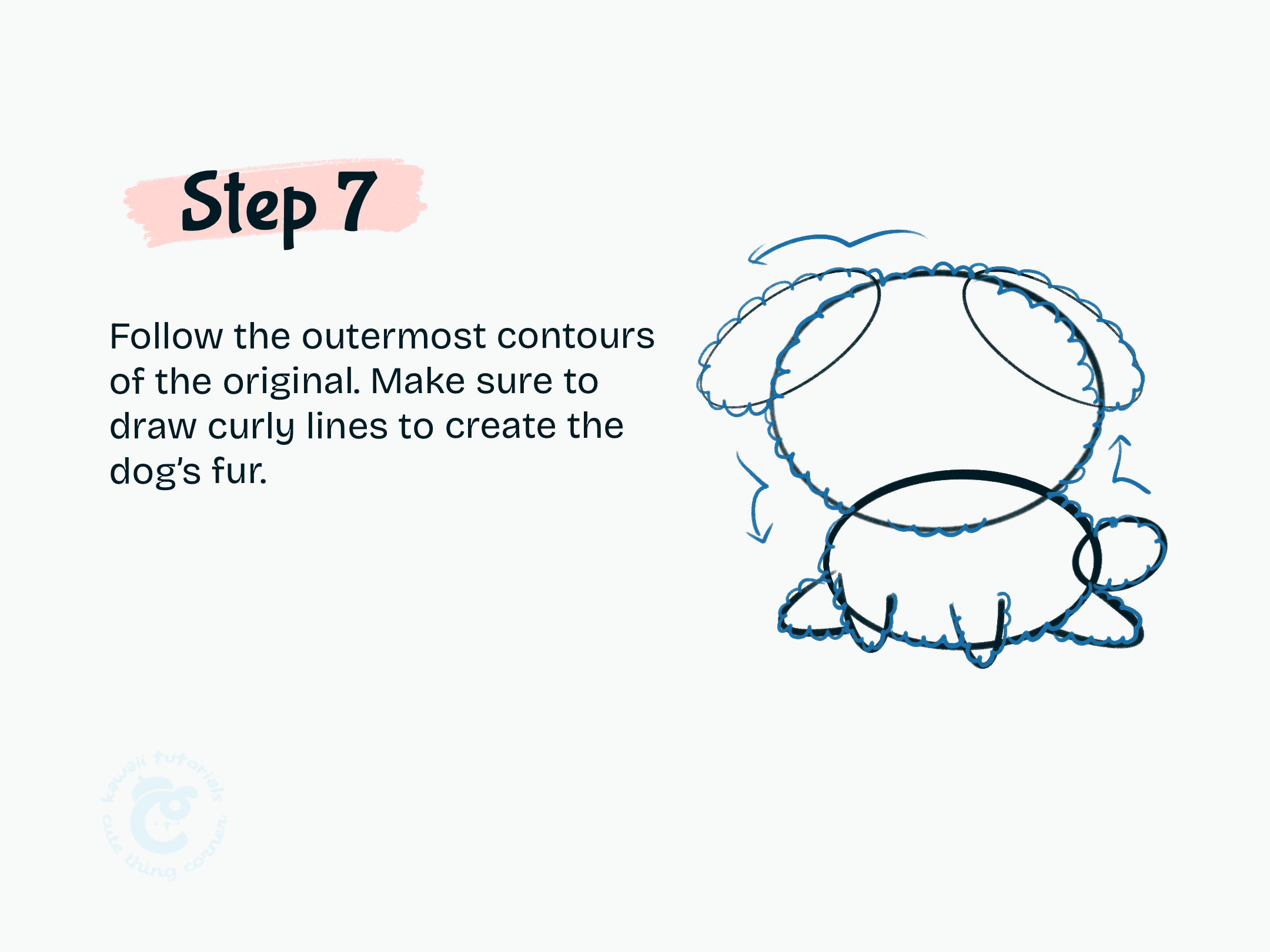 Step 7 Follow the outermost contours of the original shapes.