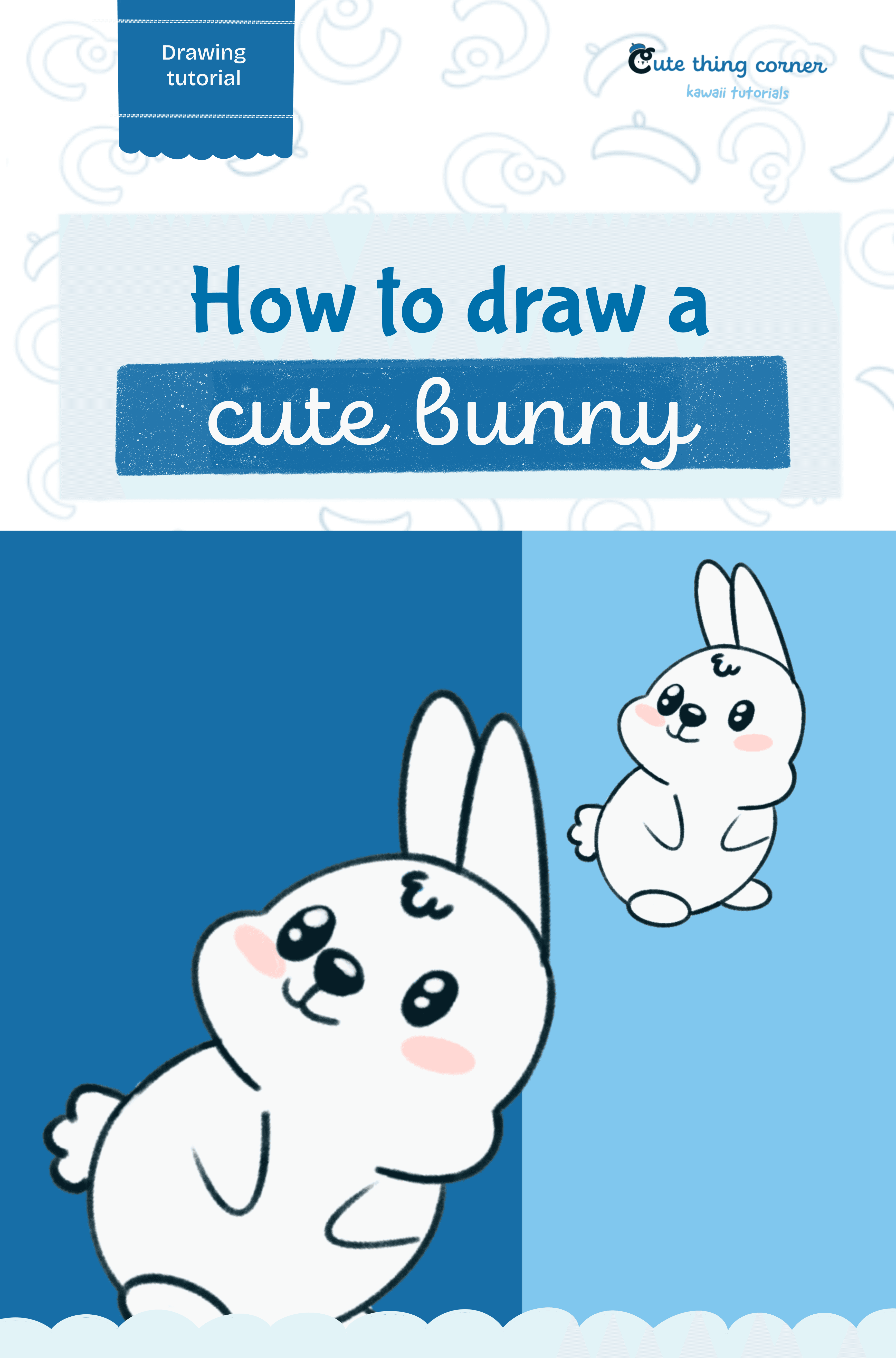 How to draw a kawaii bunny (Step-by-step)