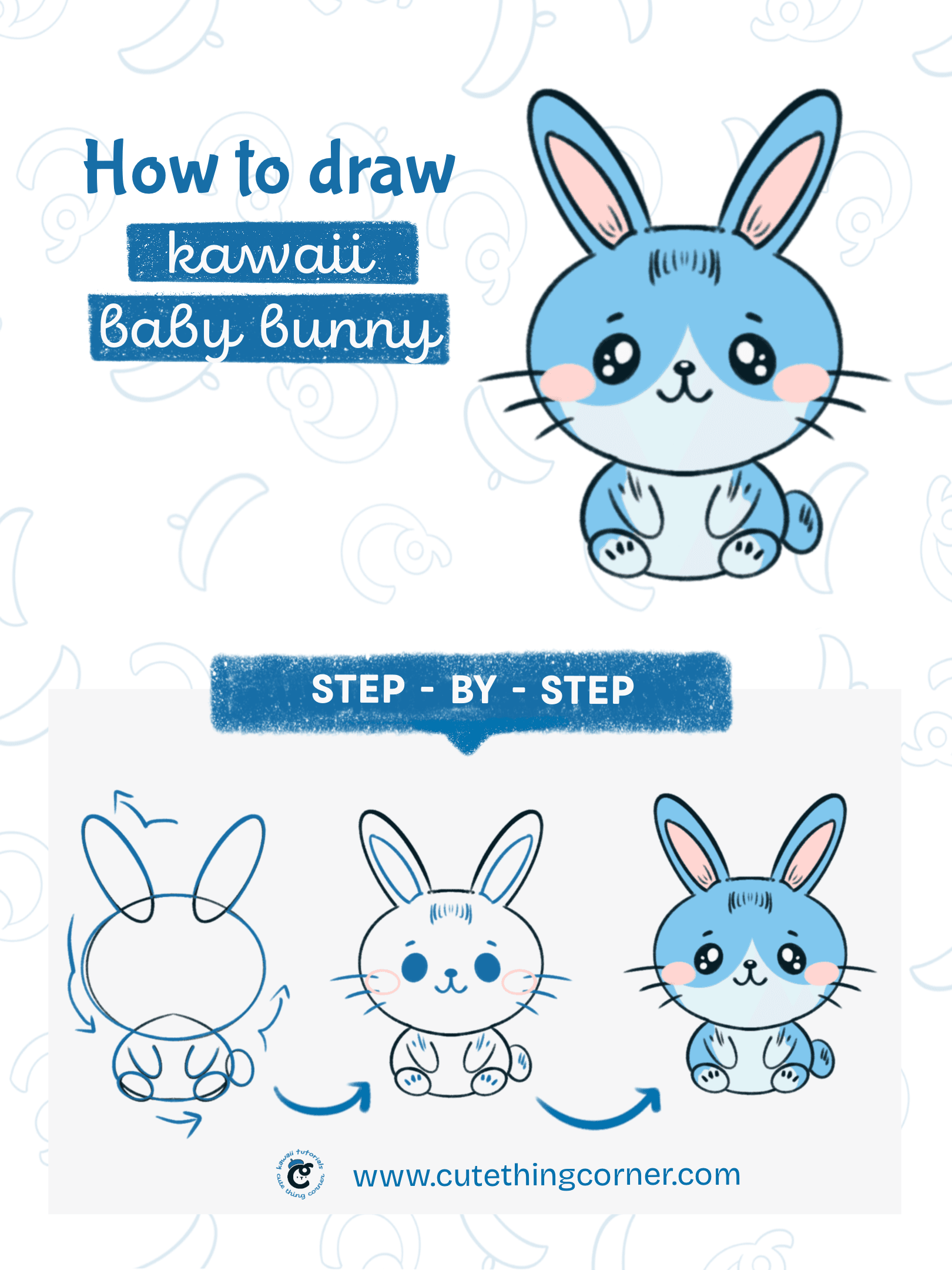 How to draw a kawaii baby bunny