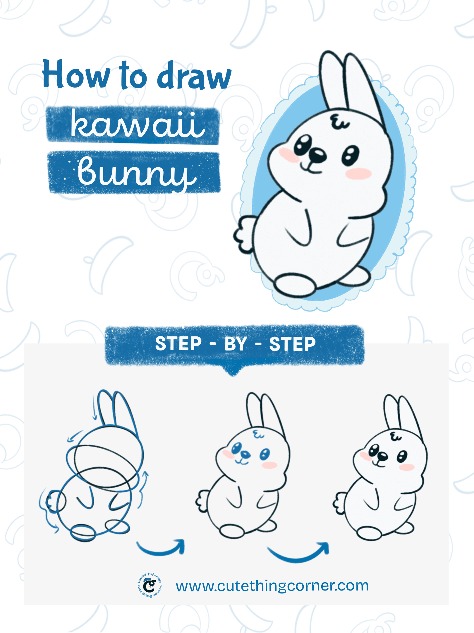 How to draw a kawaii bunny