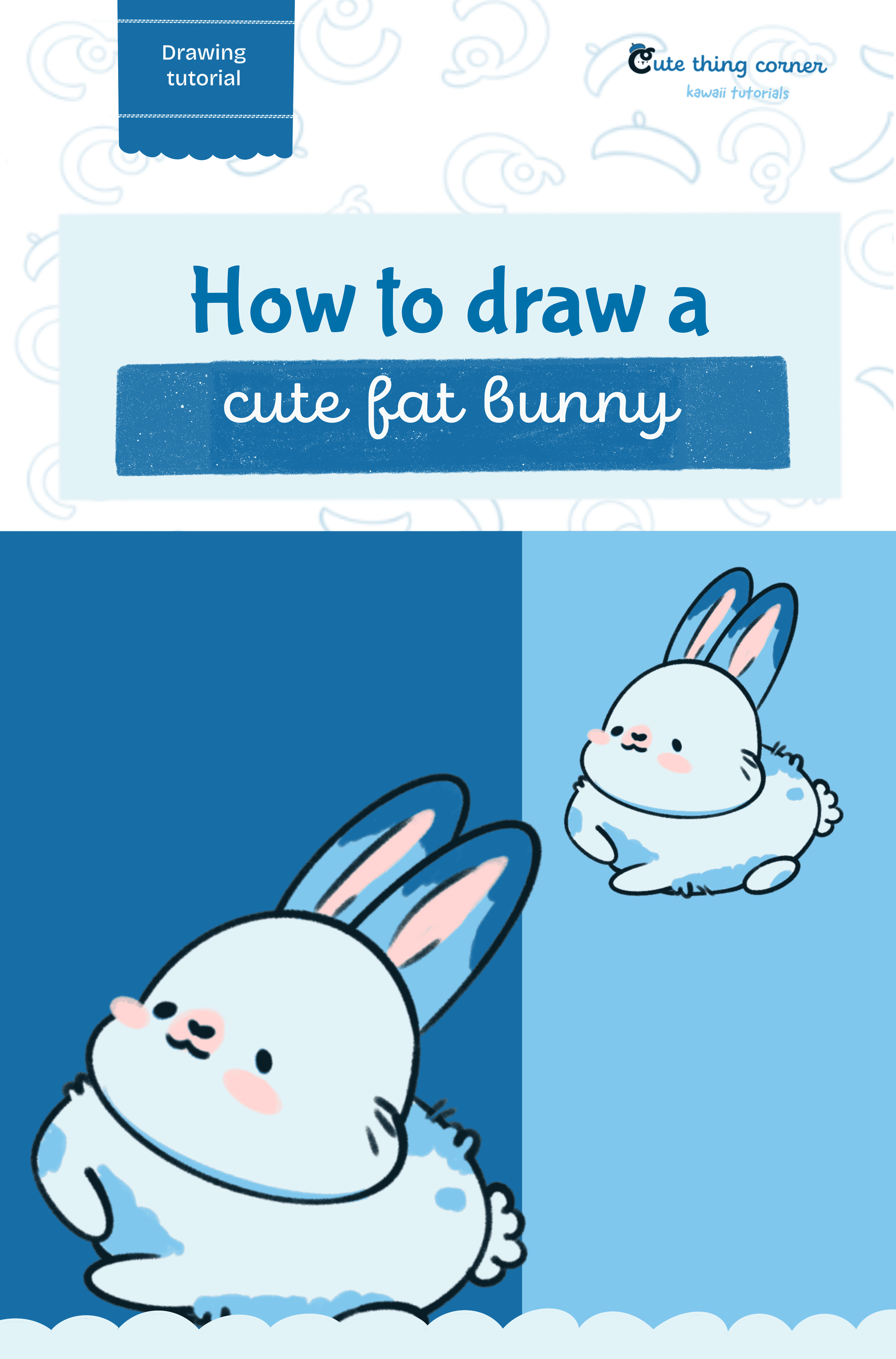 How to draw a cute fat bunny (Step-by-step)