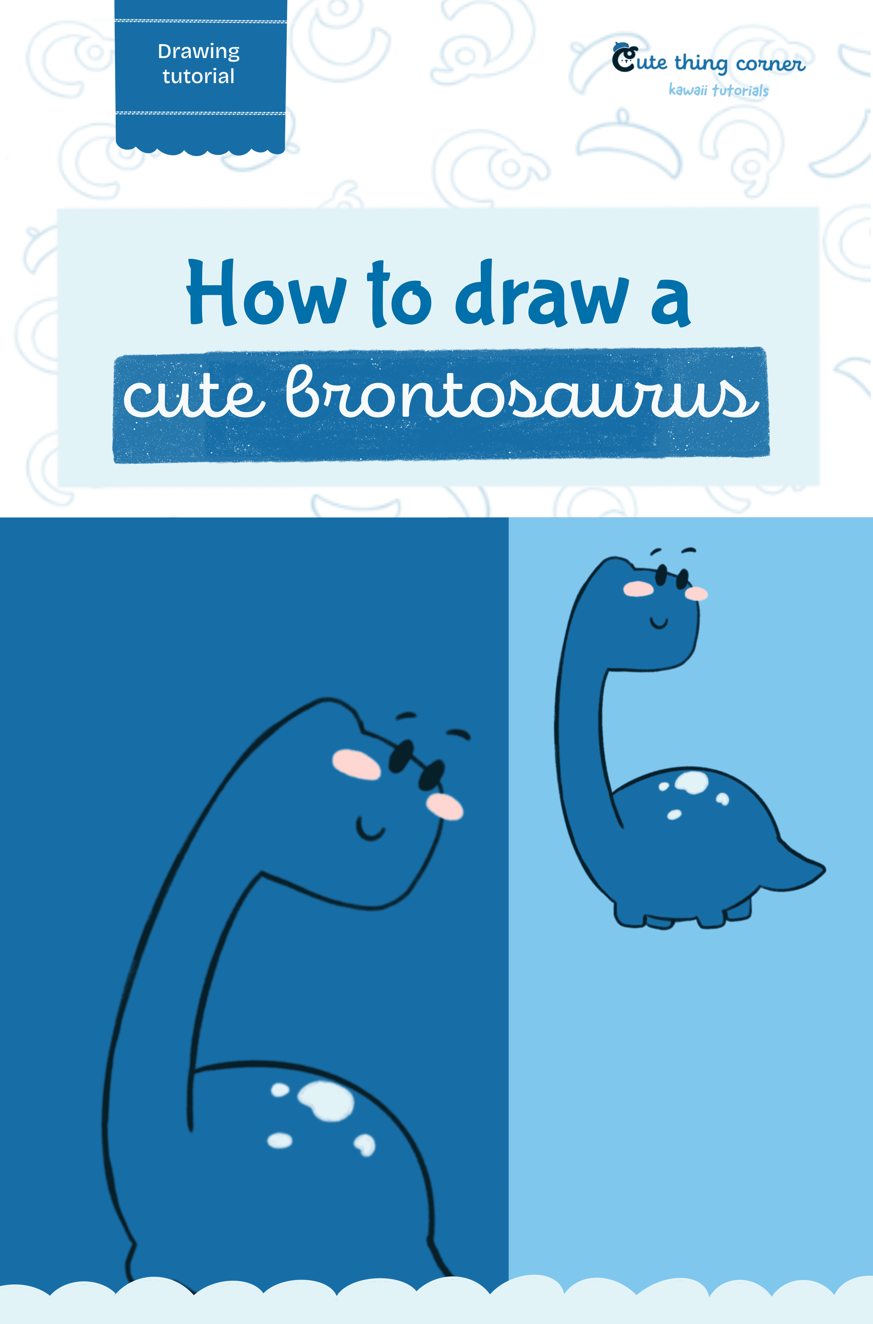 How to draw a cute Brontosaurus (Step-by-step)