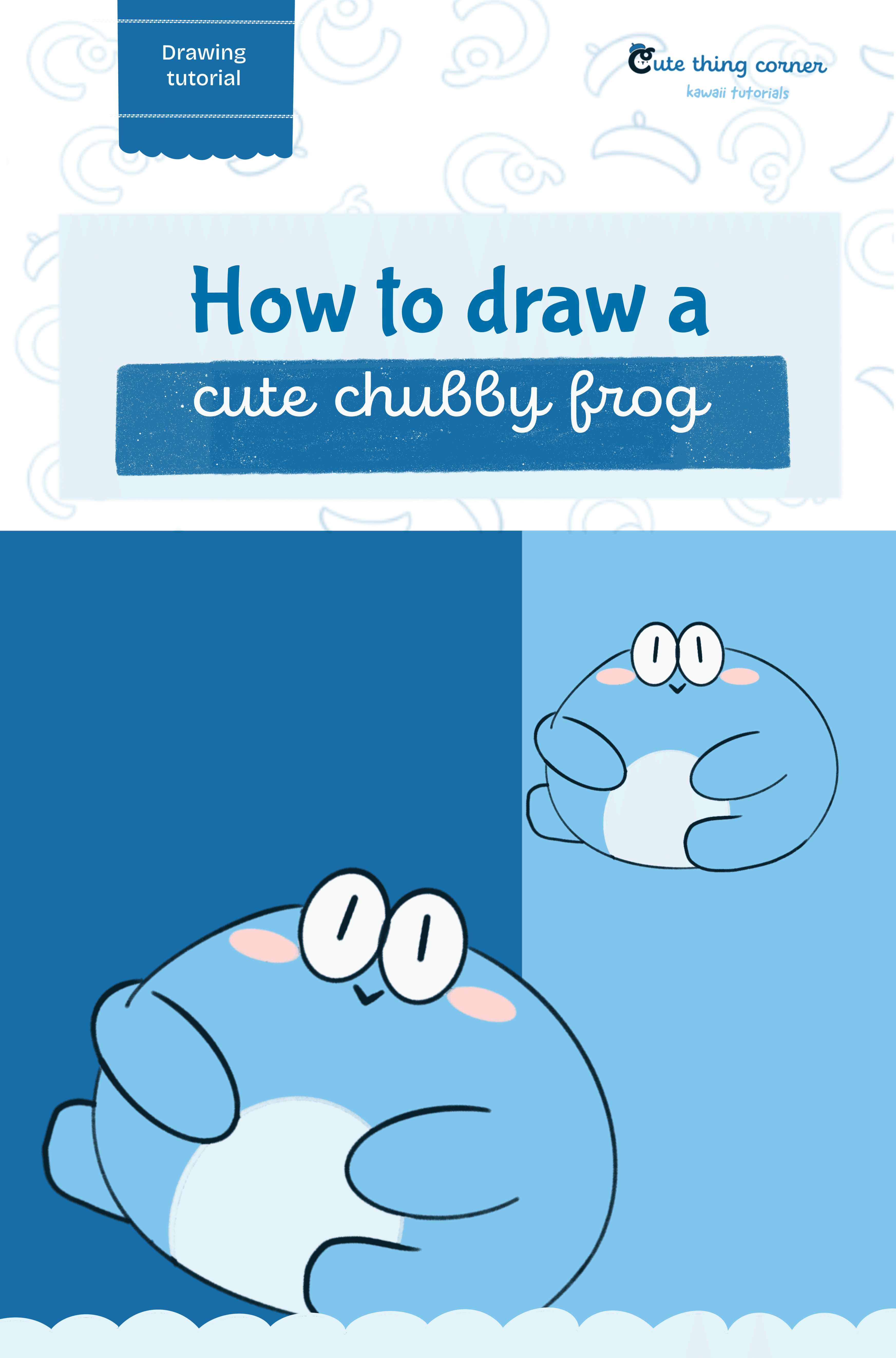 How to draw a cute chubby frog (Step-by-step)