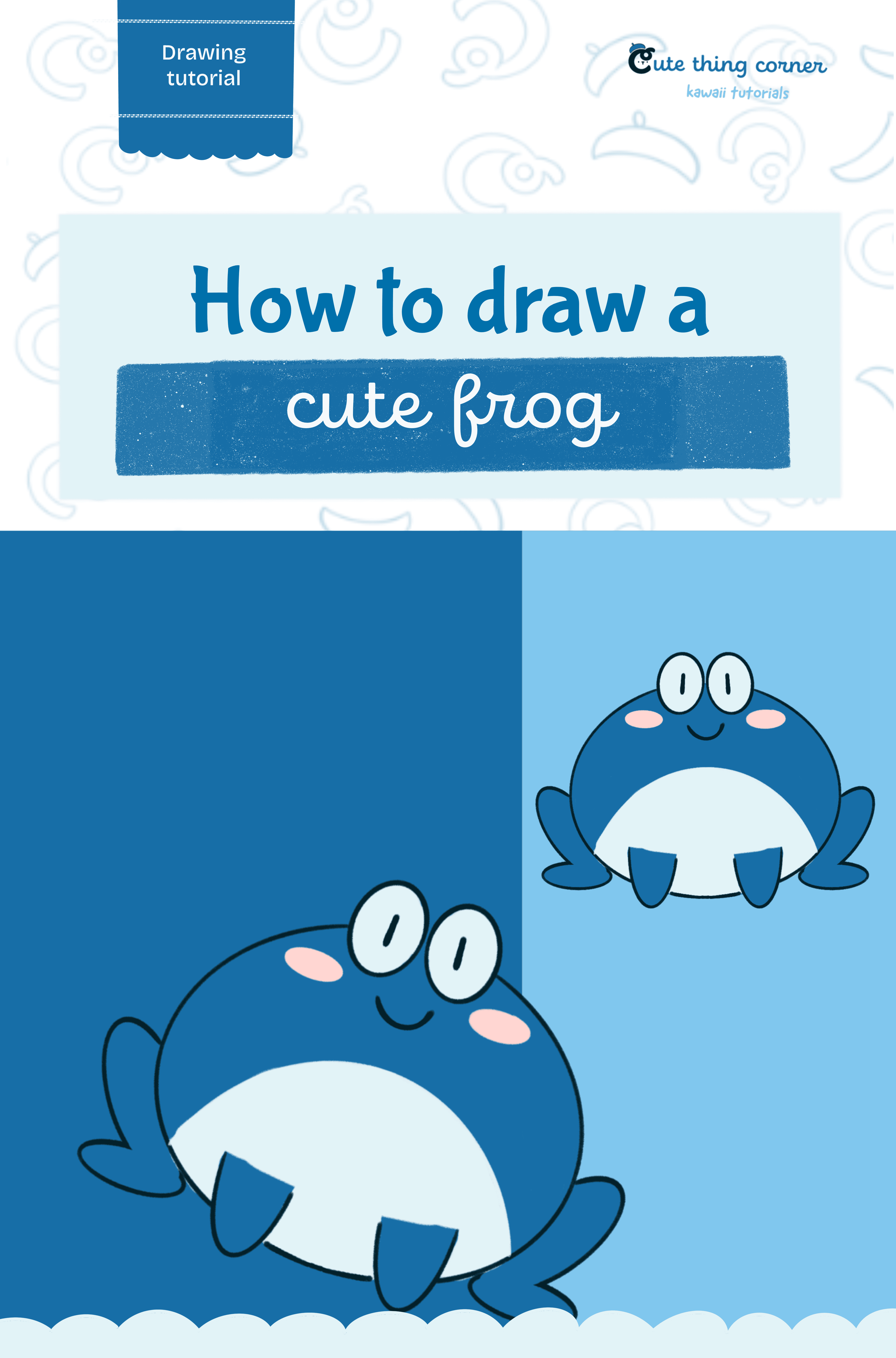 How to draw a cute frog (Step-by-step)