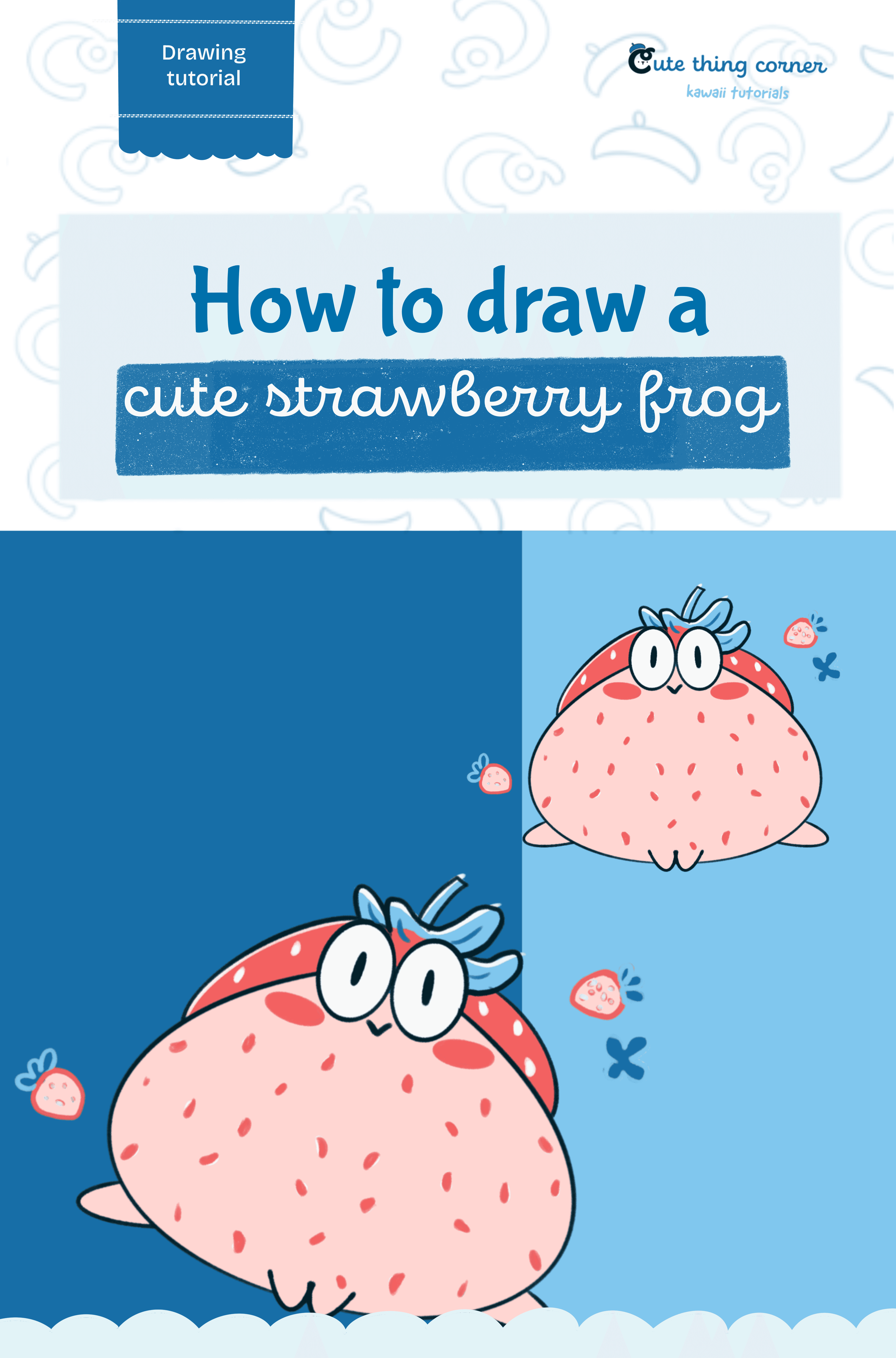 How to draw a cute strawberry frog (Step-by-step)