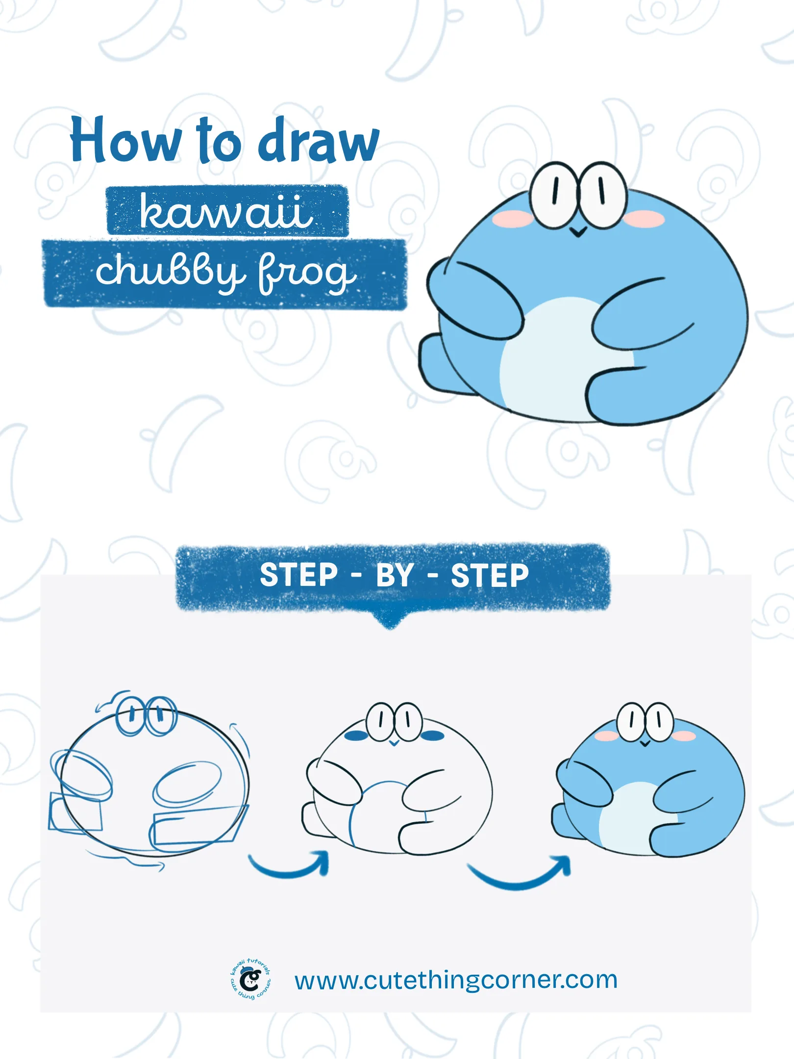 How to draw a kawaii chubby frog