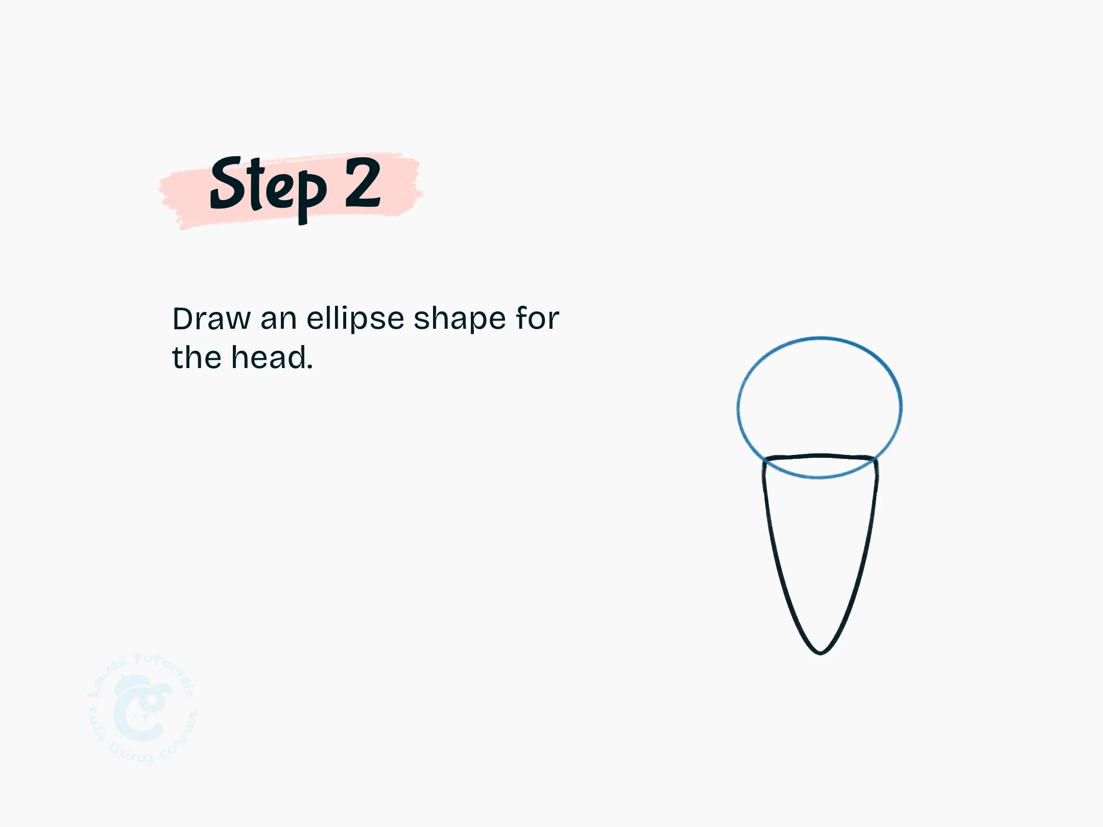Draw an ellipse shape for the head