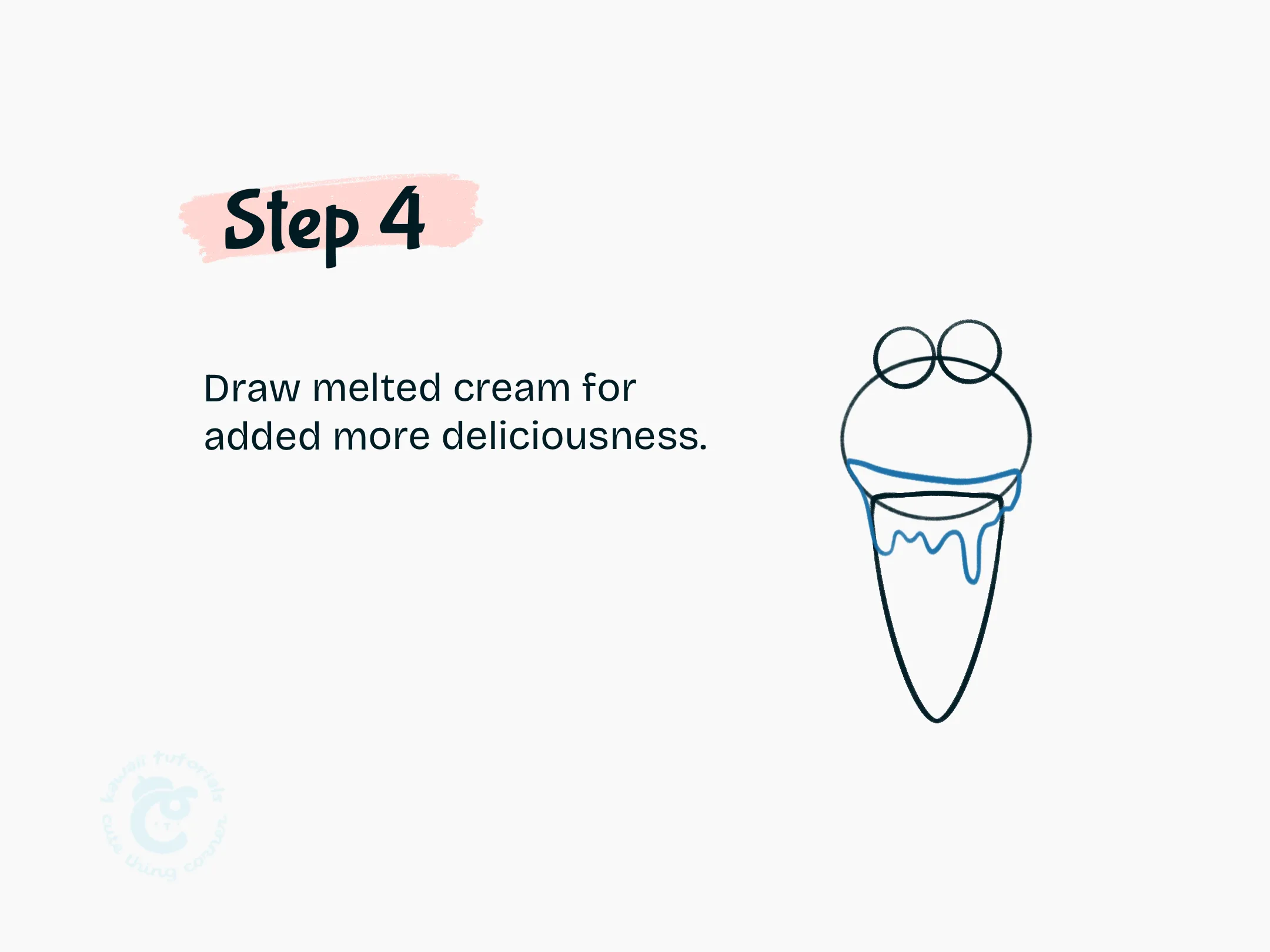 Draw melted cream for added more deliciousness.