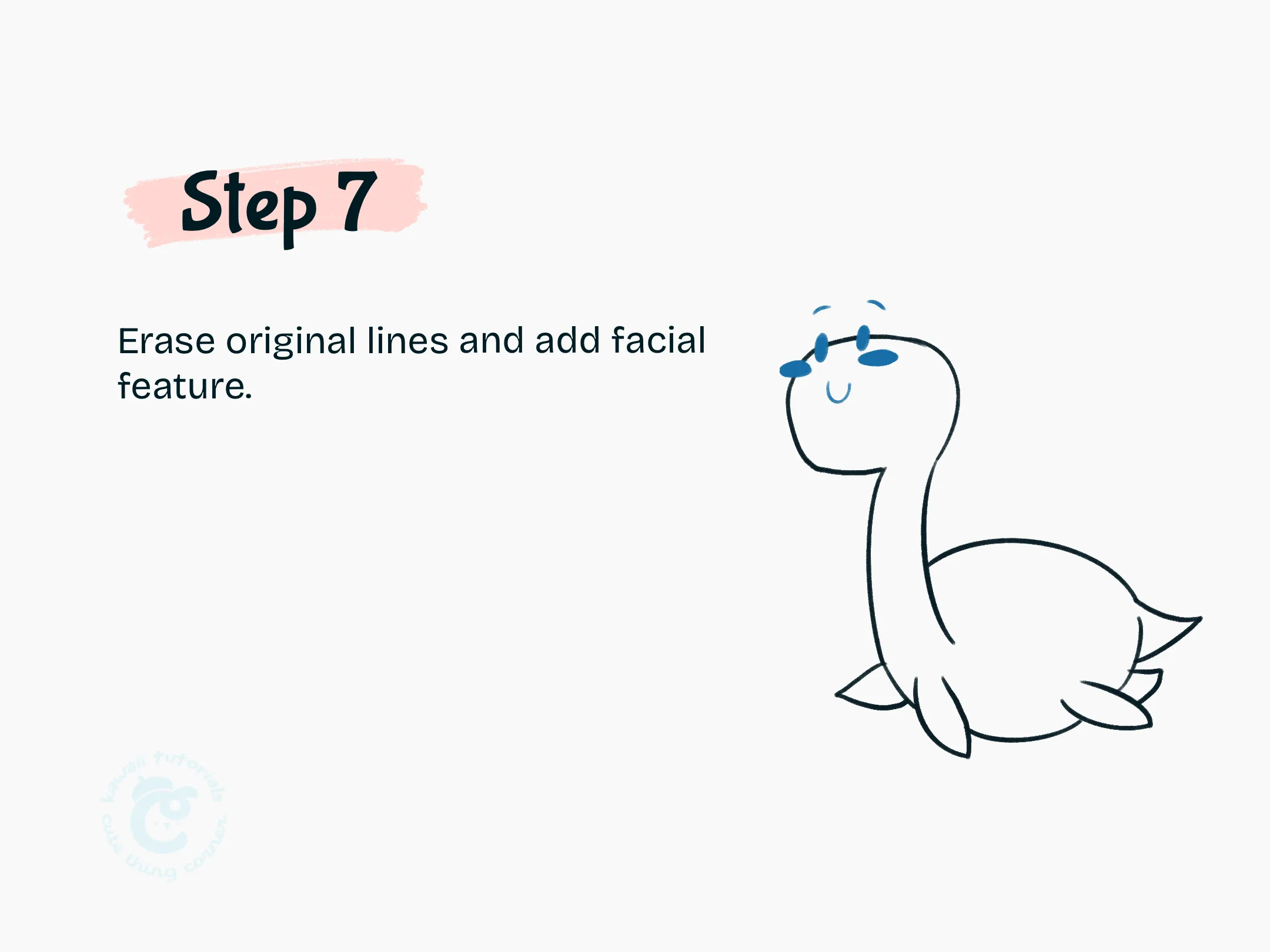 Step 7 Erase original lines and add facial feature