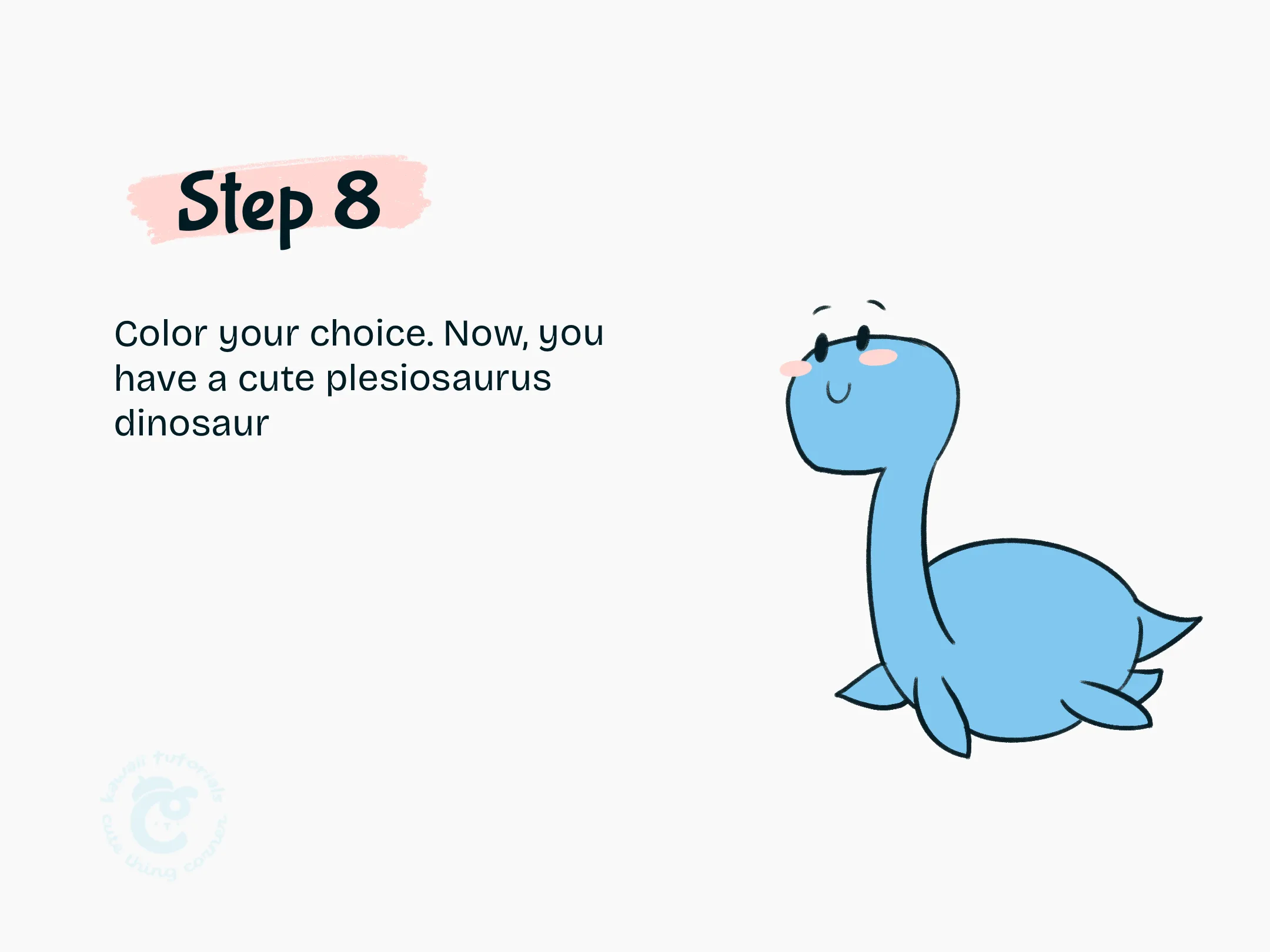 Step 8 Color your cute plesiosaurus dinosaur