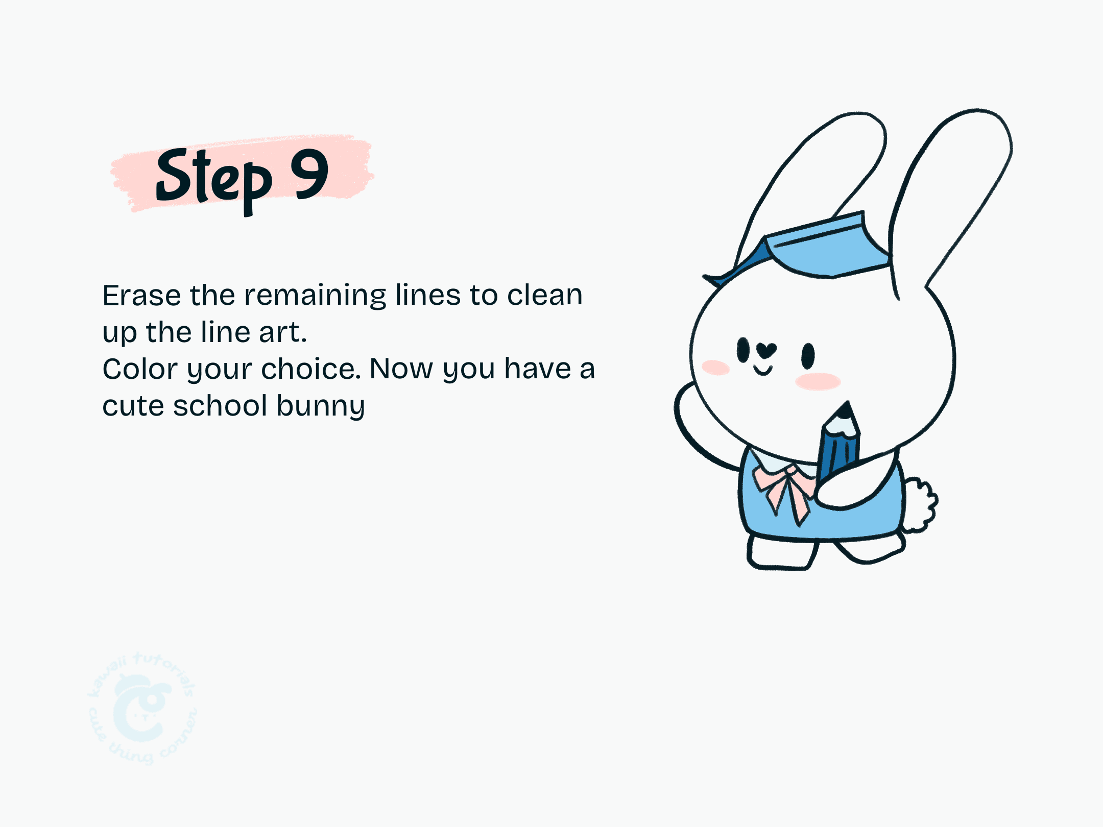 Step 9 Erase the remaining lines to clean up the line art