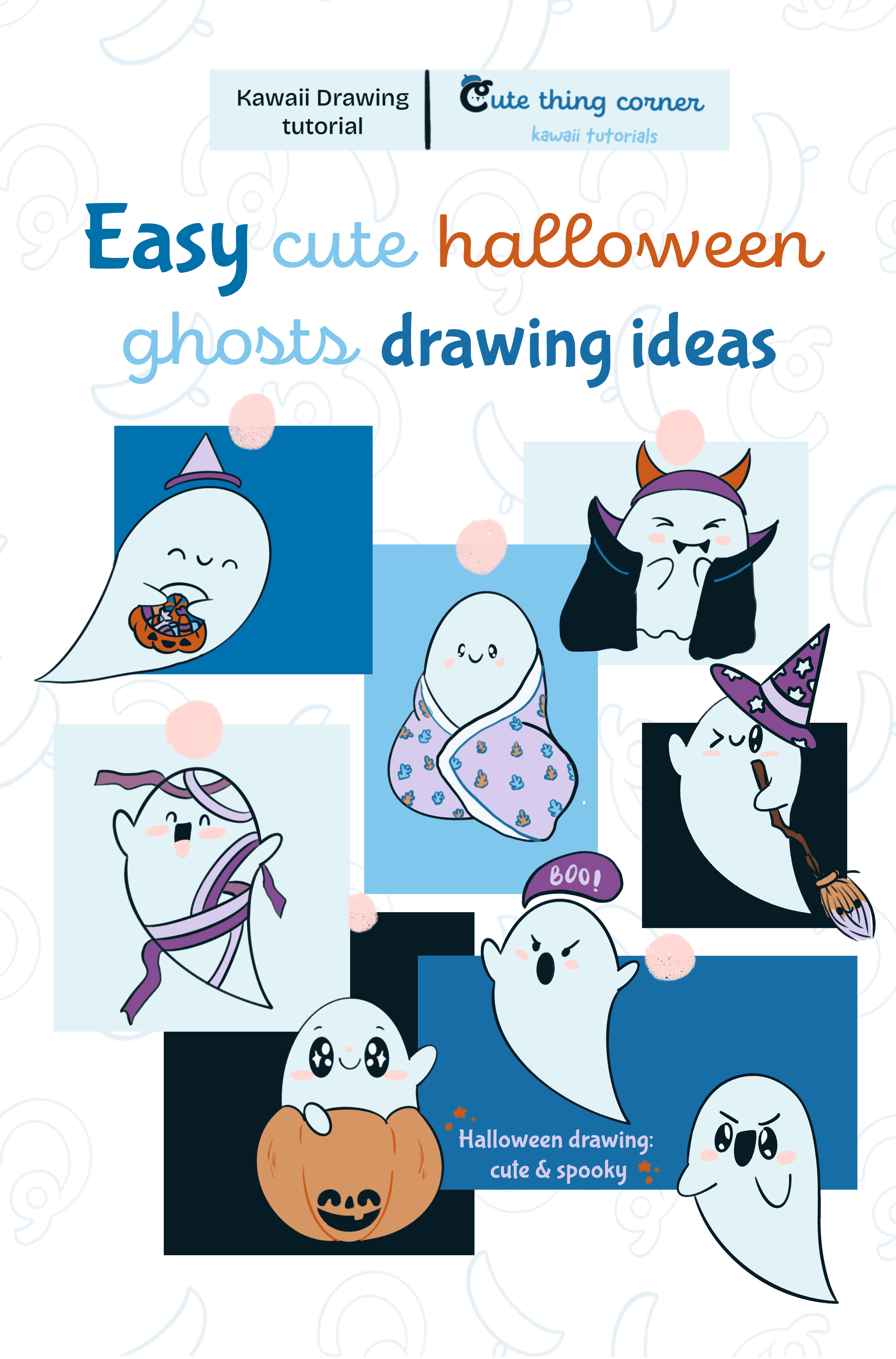 12 easy cute halloween ghosts drawing ideas