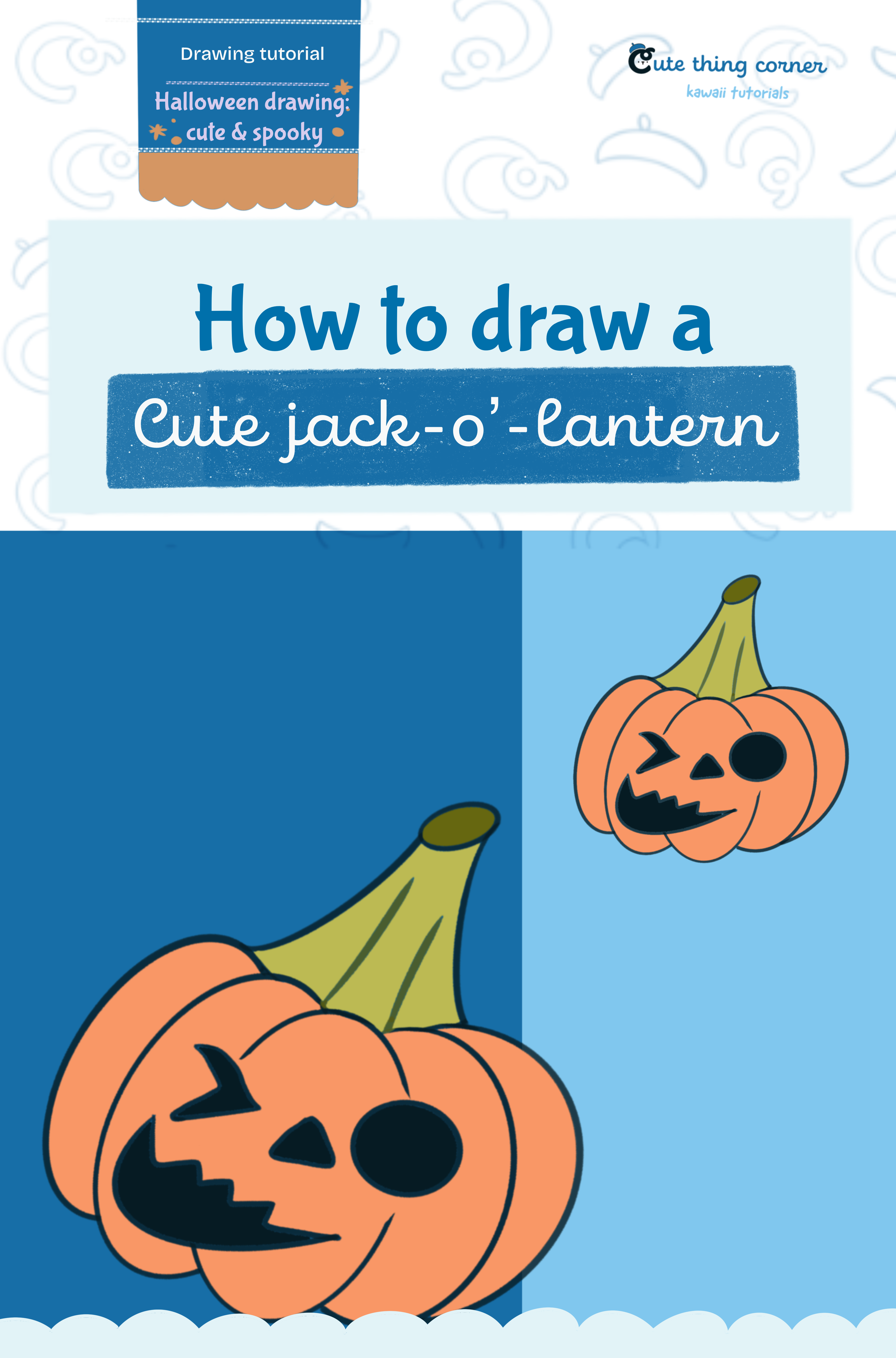 How to draw cute jack-o’-lantern (Step-by-step)