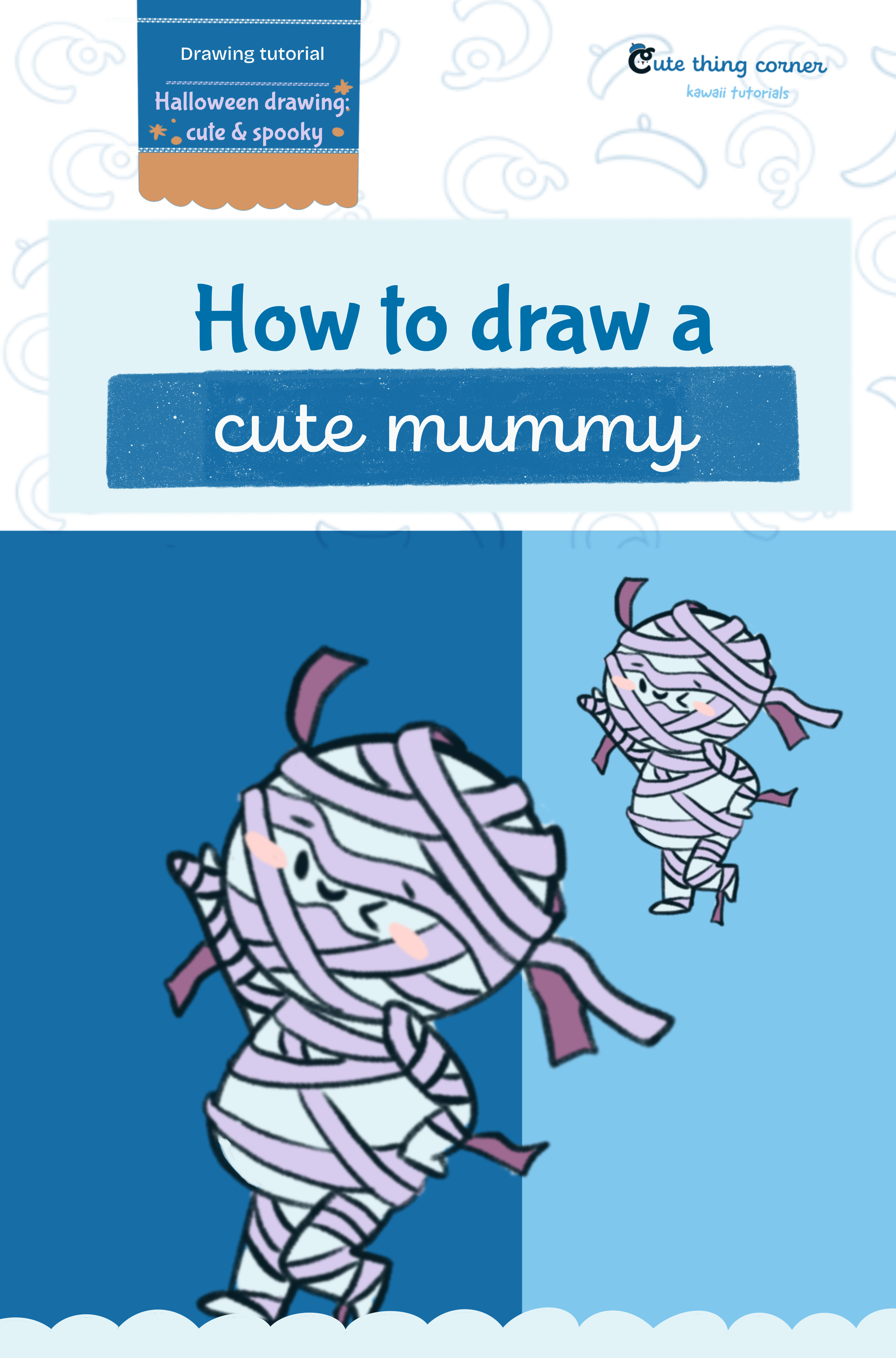 How to draw a cute mummy (Step-by-step)