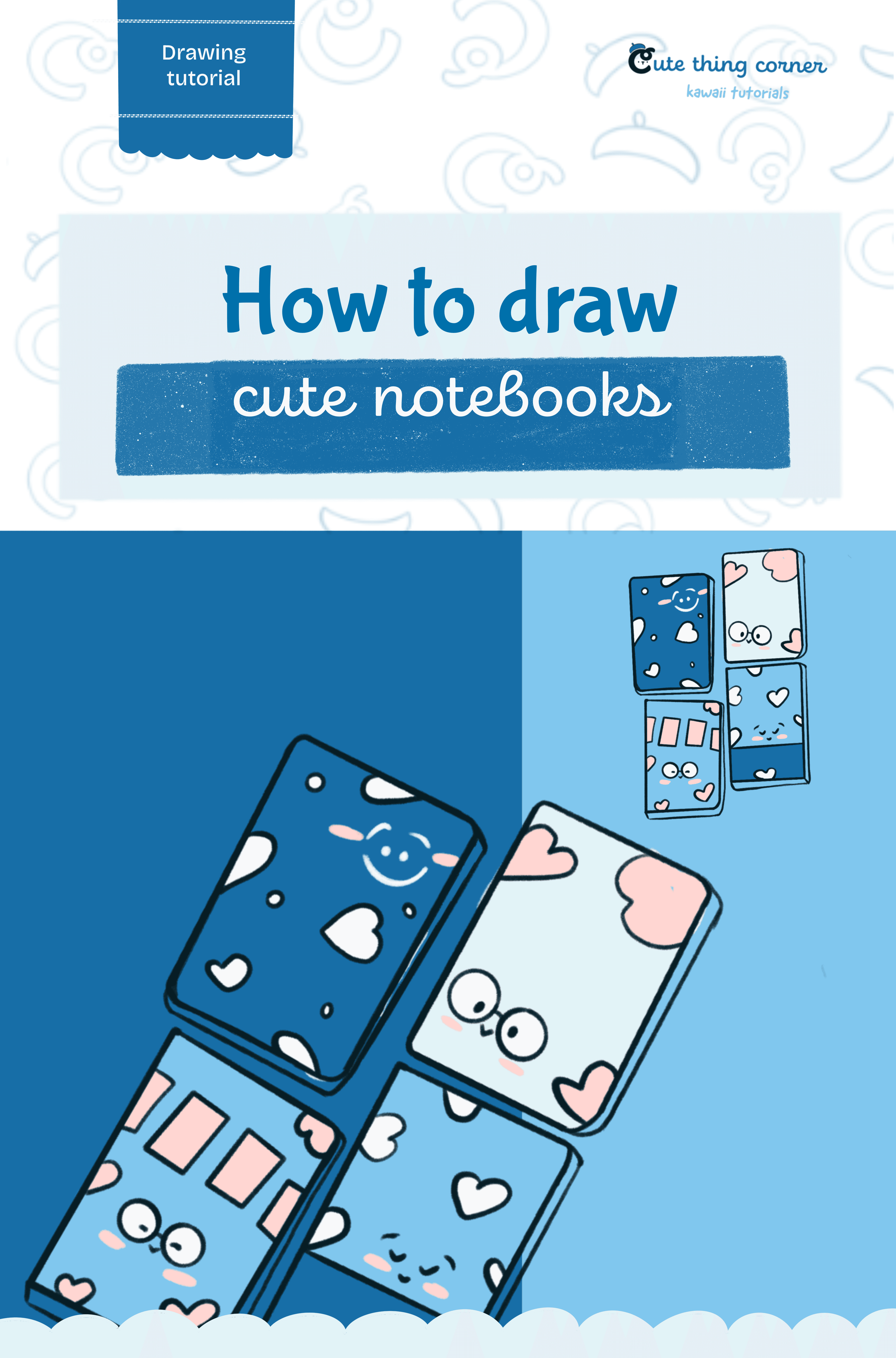 How to Draw a Kawaii Notebooks (Step-by-step)