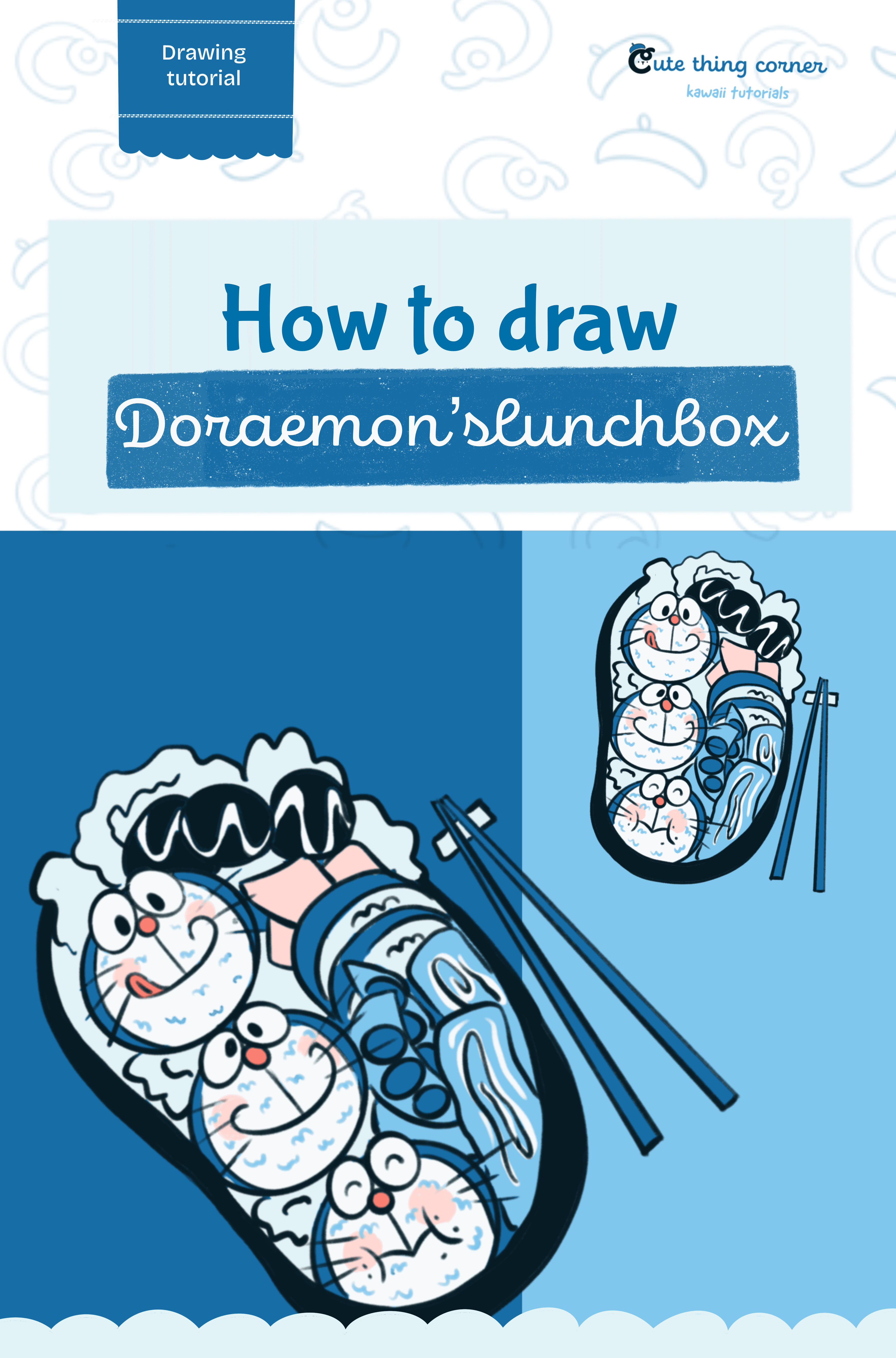 How to draw cute Doraemon’s lunchbox (Step-by-step)