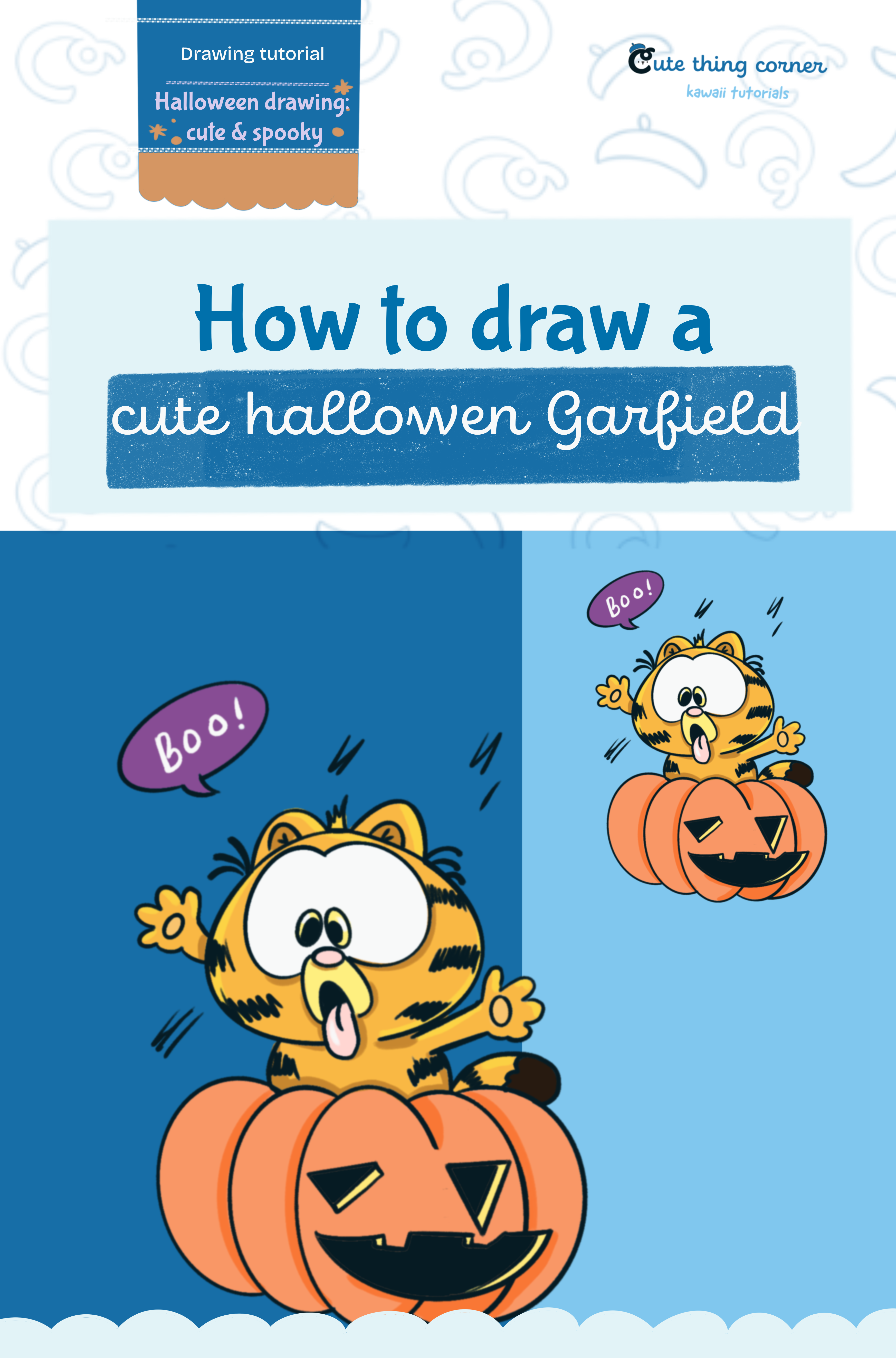 How to draw Garfield Halloween (Step-by-step)