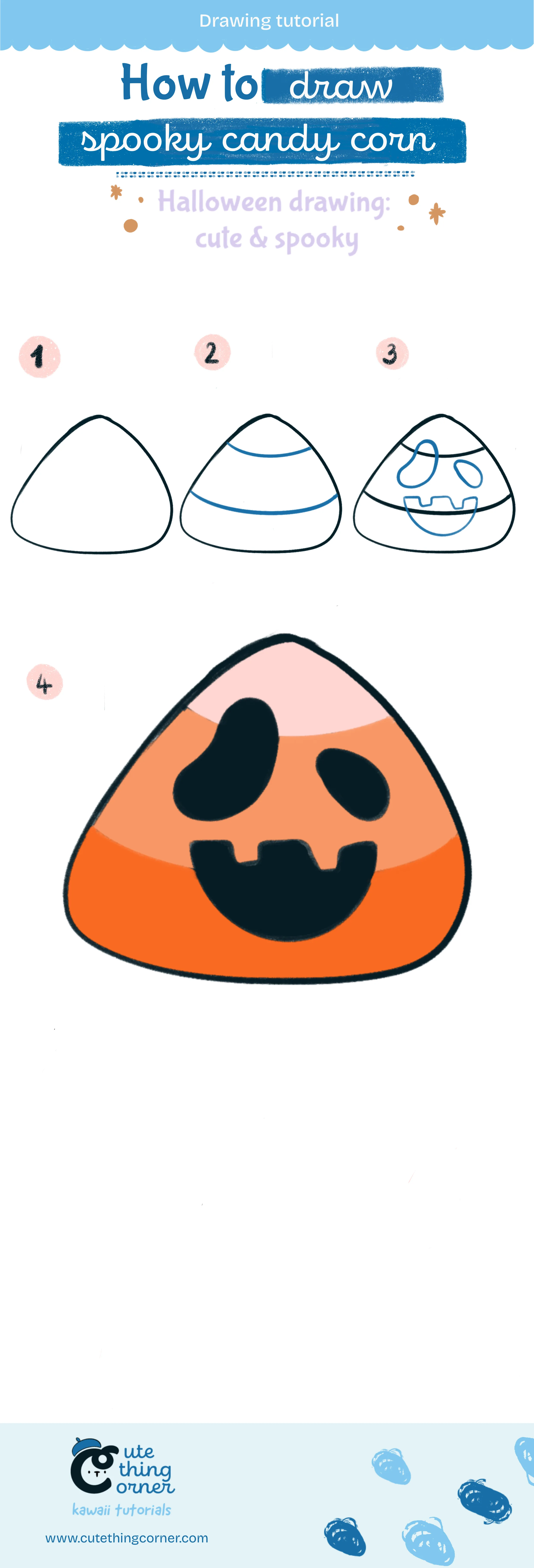 How To Draw Candy Corn Step By Step