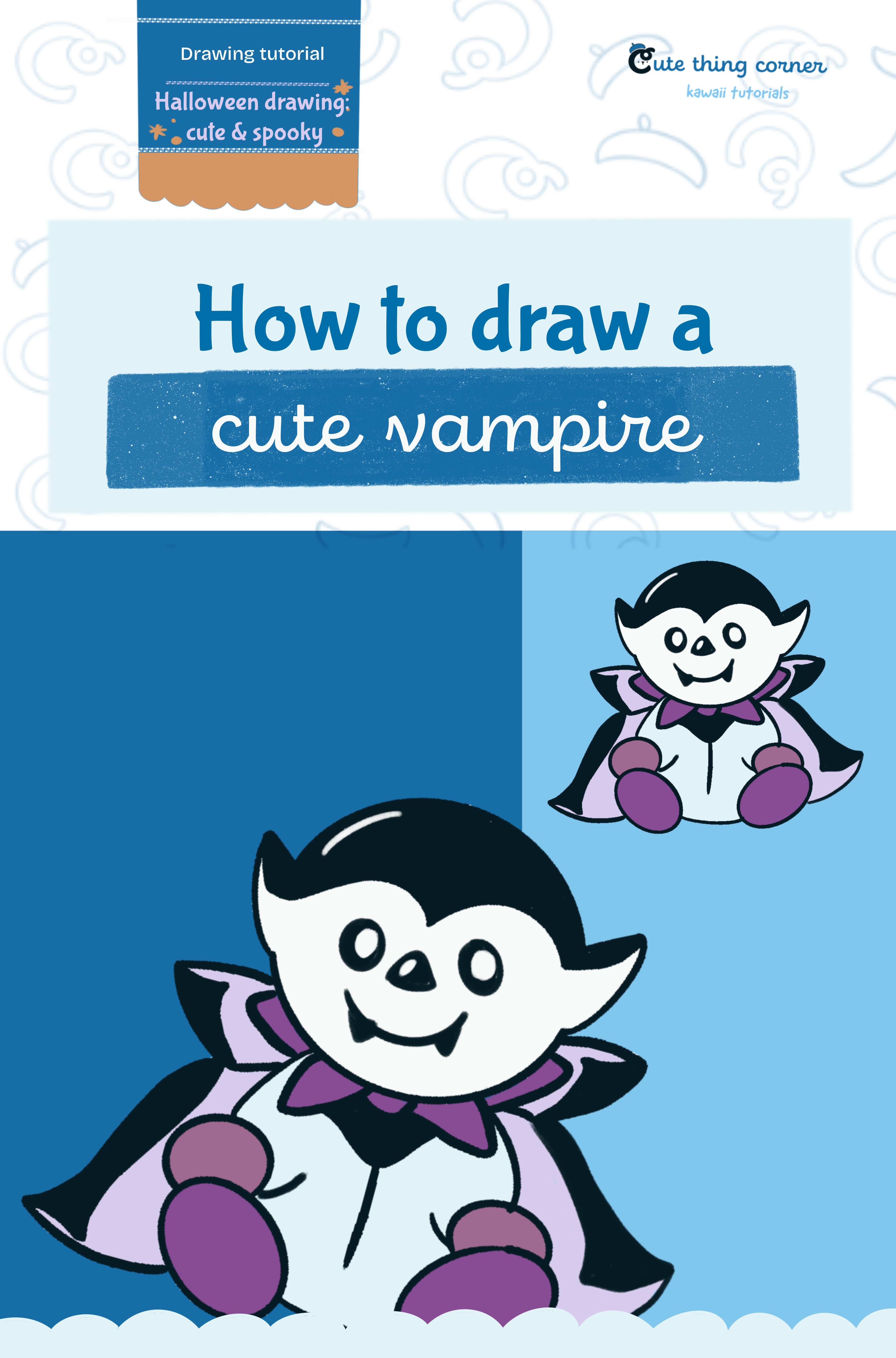 How to draw a cute vampire (Step-by-step)