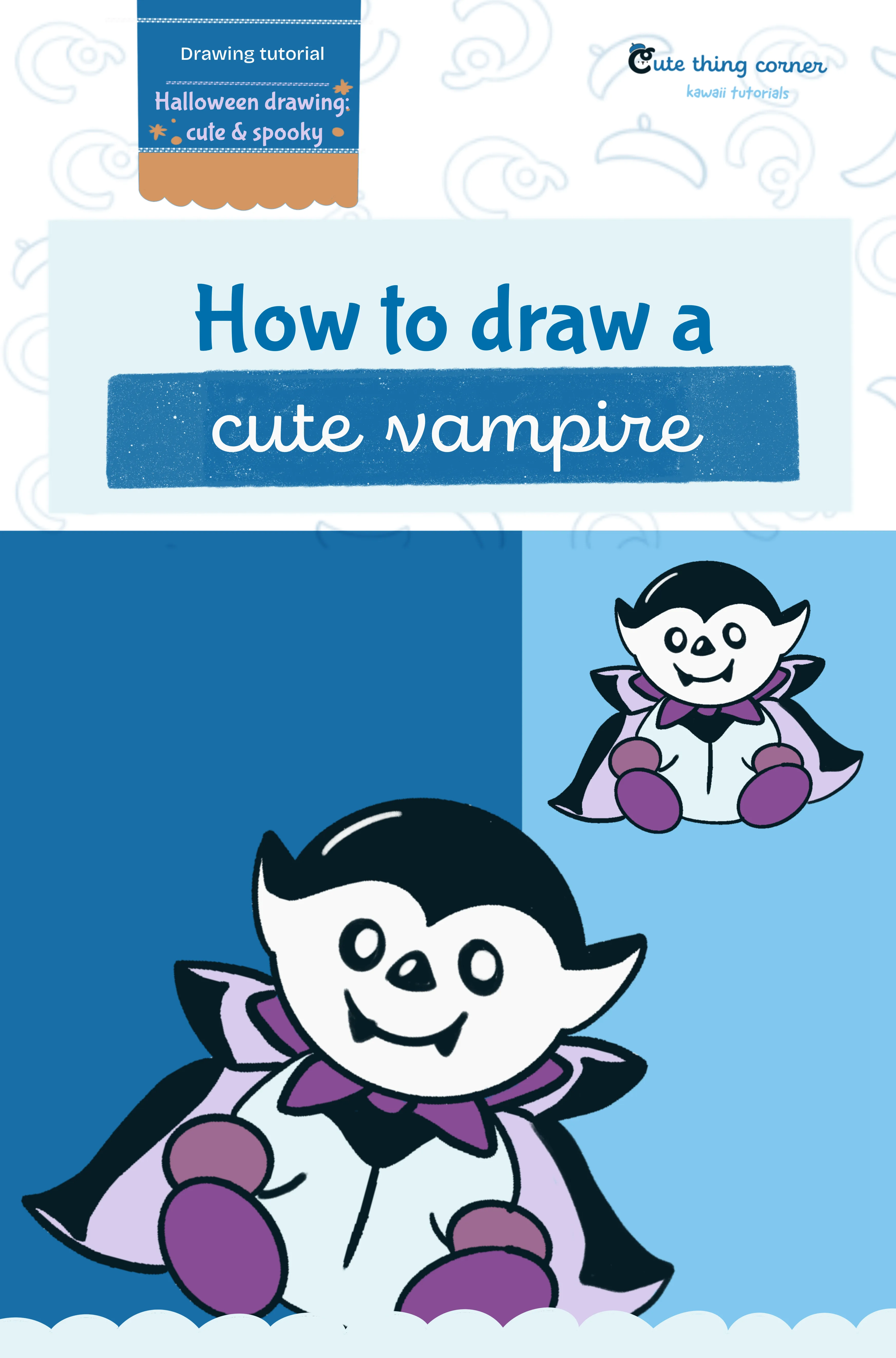 How to draw cute vamprie (Step-by-step)