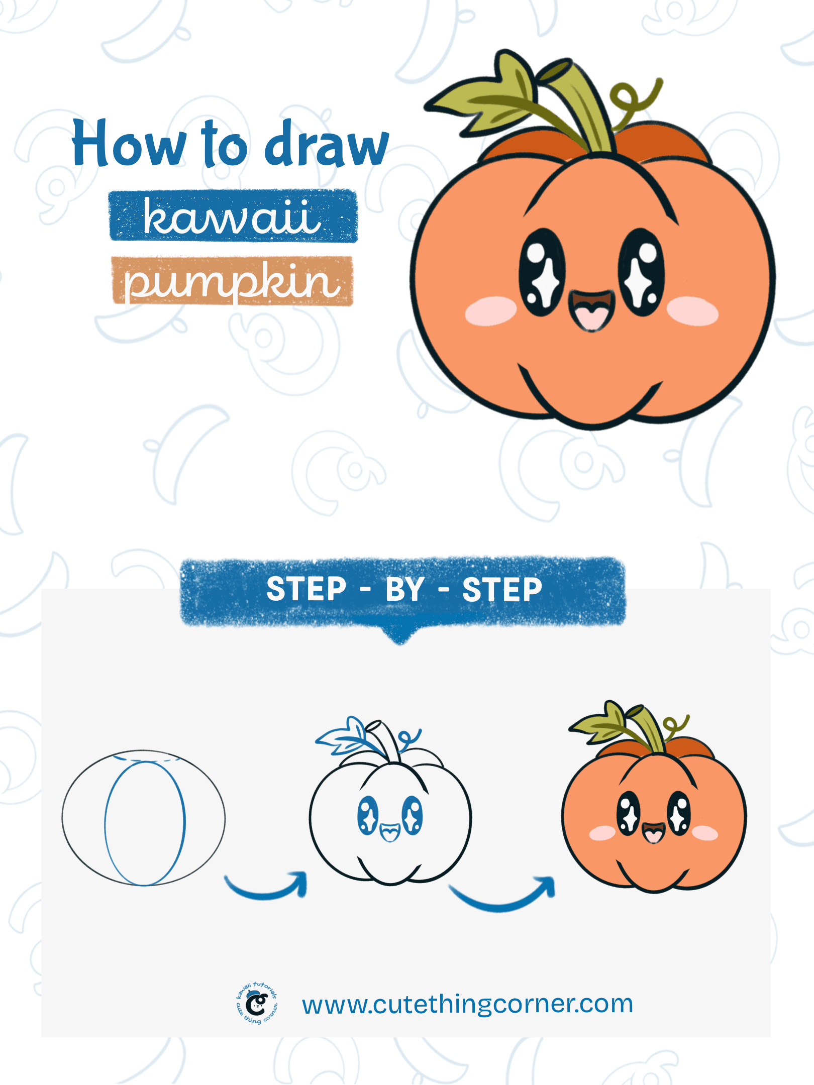 How to draw kawaii pumpkin