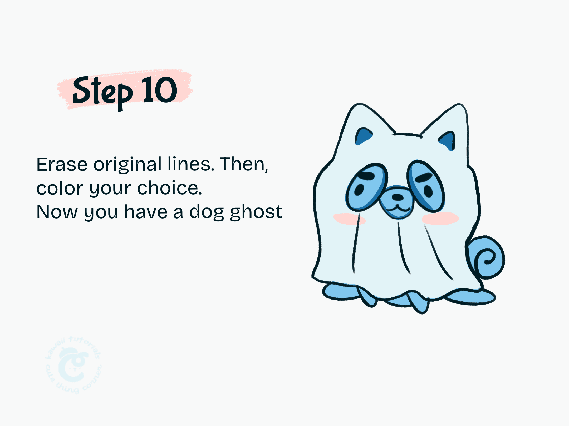 Step 10 Color your cute dog ghost