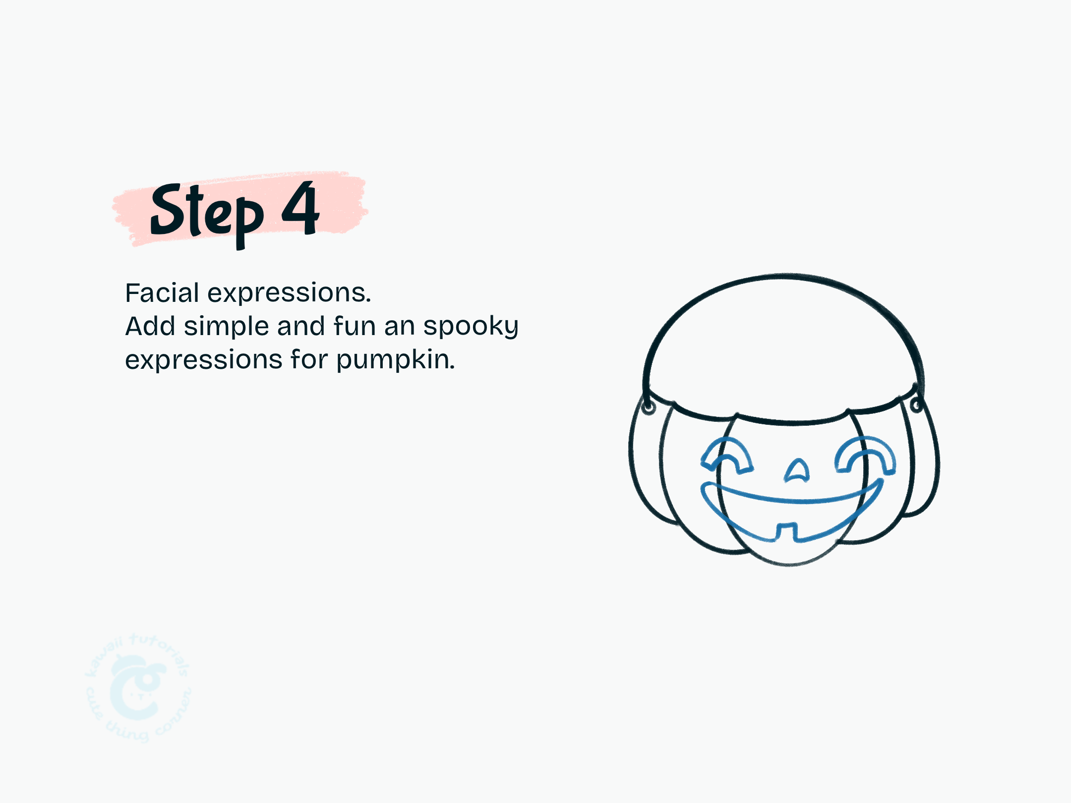 Step 4 Add simple and fun an spooky expressions for pumpkin