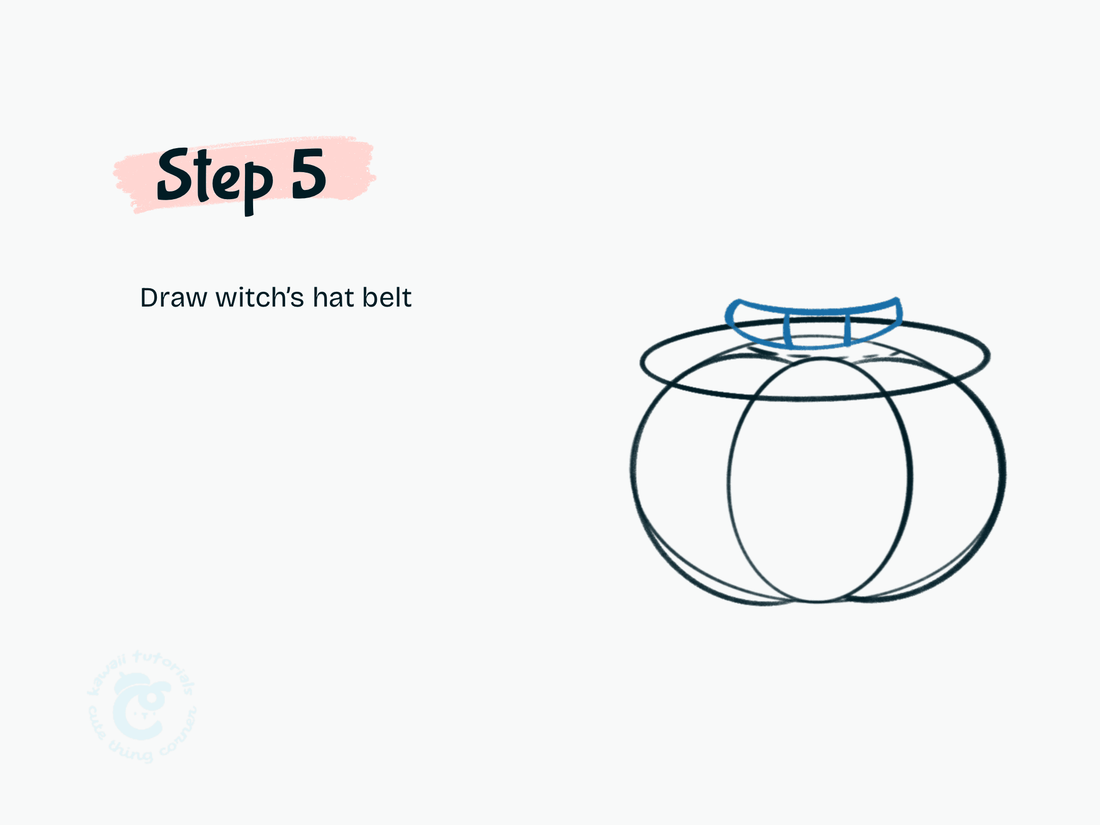 Step 5 Draw witch's hat belt