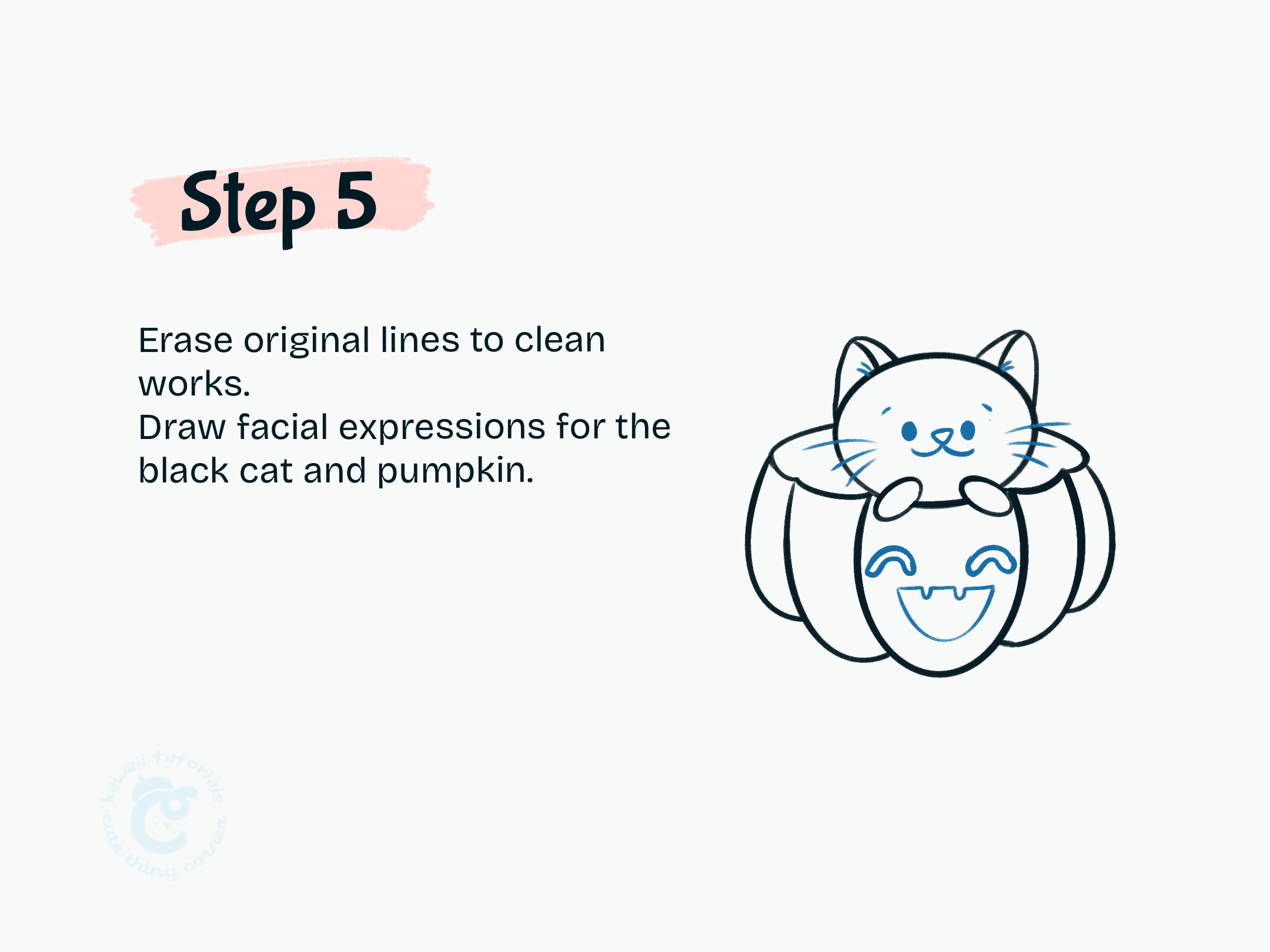 Step 5 Erase original lines to clean works.