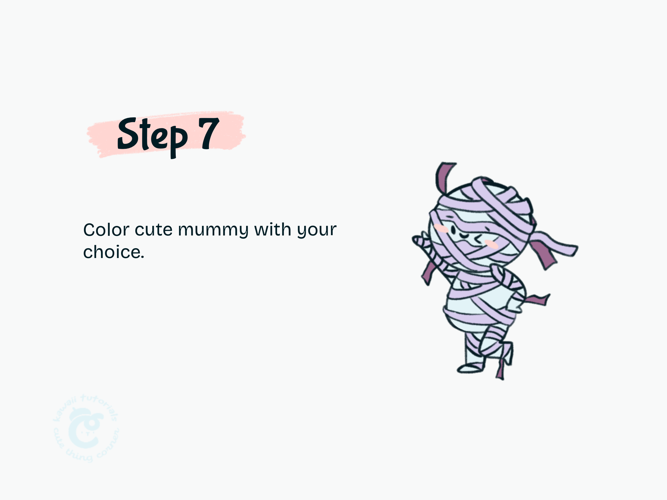 Step 7 Color cute mummy with your choice